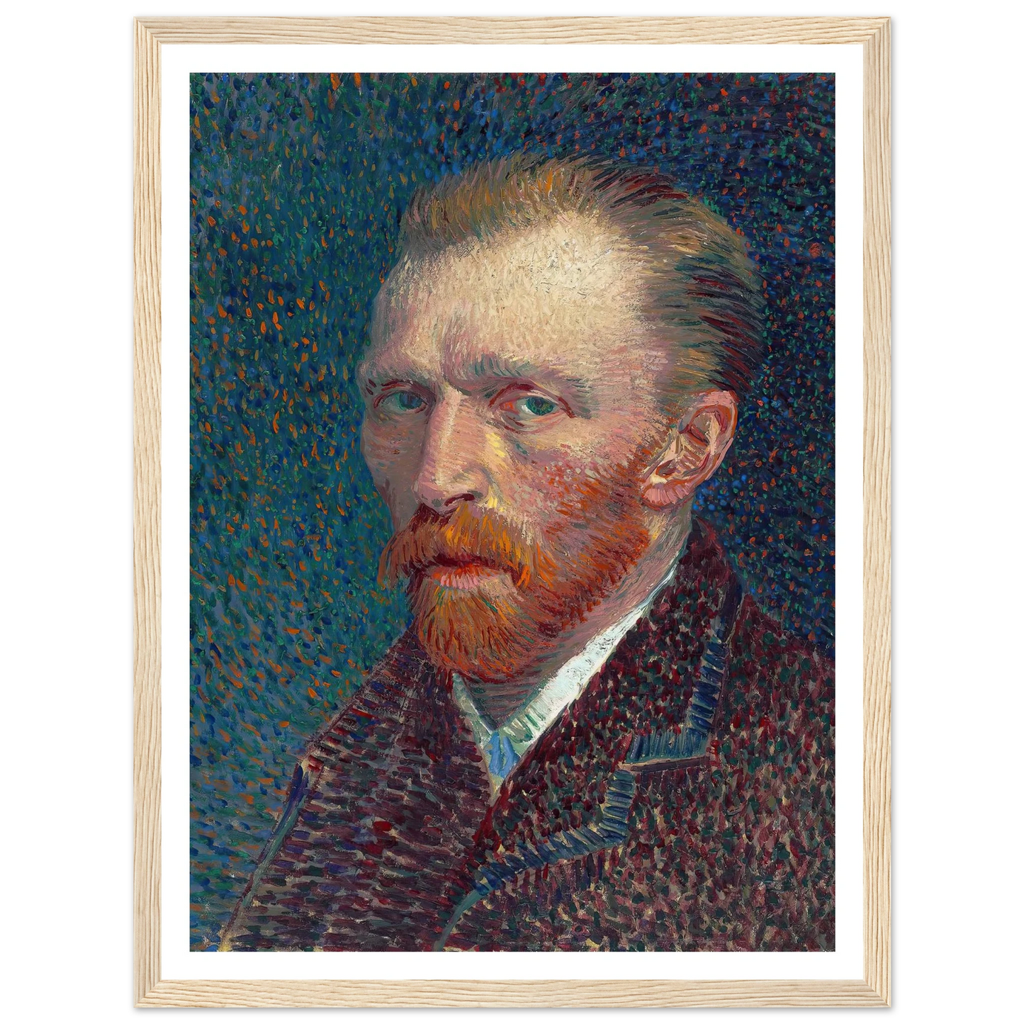 Self-Portrait (1887) Art Print | Vincent van Gogh - Framed Poster - 30x40 cm / 12x16″ - Black frame