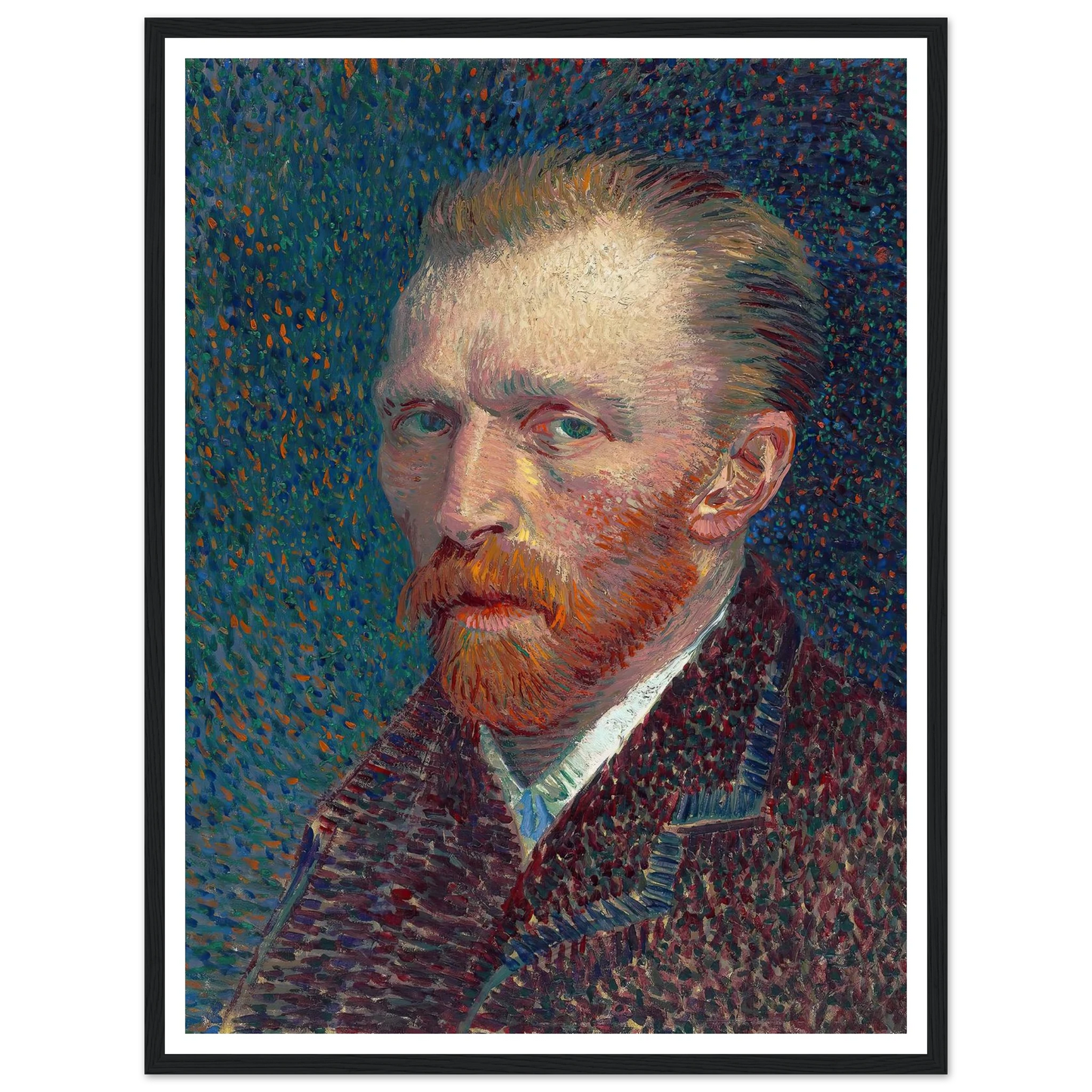 Self-Portrait (1887) Art Print | Vincent van Gogh - Framed Poster - 30x40 cm / 12x16″ - Black frame