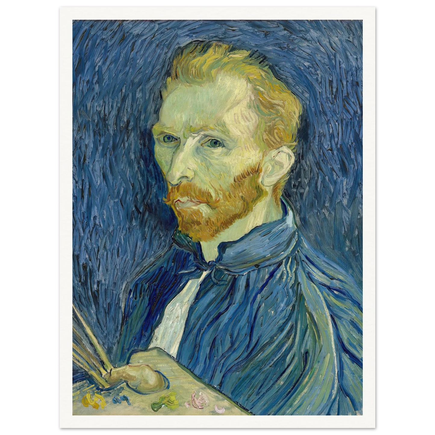 Self-Portrait (1889) Art Print | Vincent van Gogh - Framed Poster - 30x40 cm / 12x16″ - Black frame