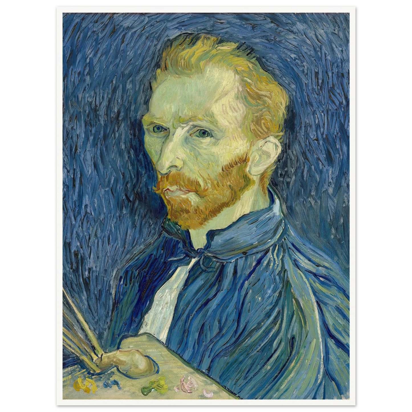Self-Portrait (1889) Art Print | Vincent van Gogh - Framed Poster - 30x40 cm / 12x16″ - Black frame