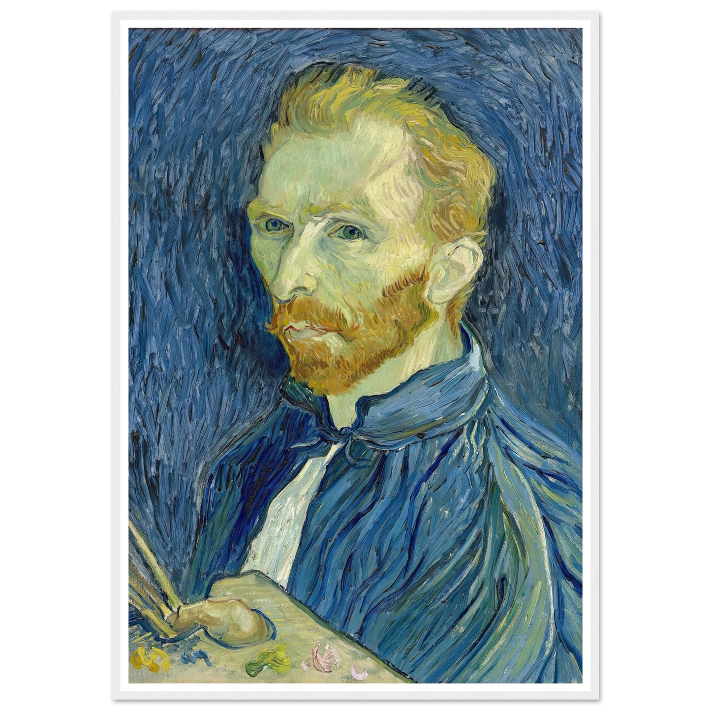 Self-Portrait (1889) Art Print | Vincent van Gogh - Framed Poster - 30x40 cm / 12x16″ - Black frame