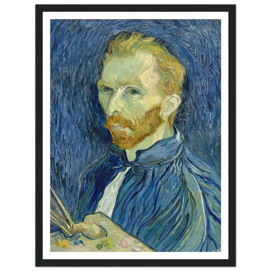 Self-Portrait (1889) Art Print | Vincent van Gogh - Framed Poster - 30x40 cm / 12x16″ - Black frame
