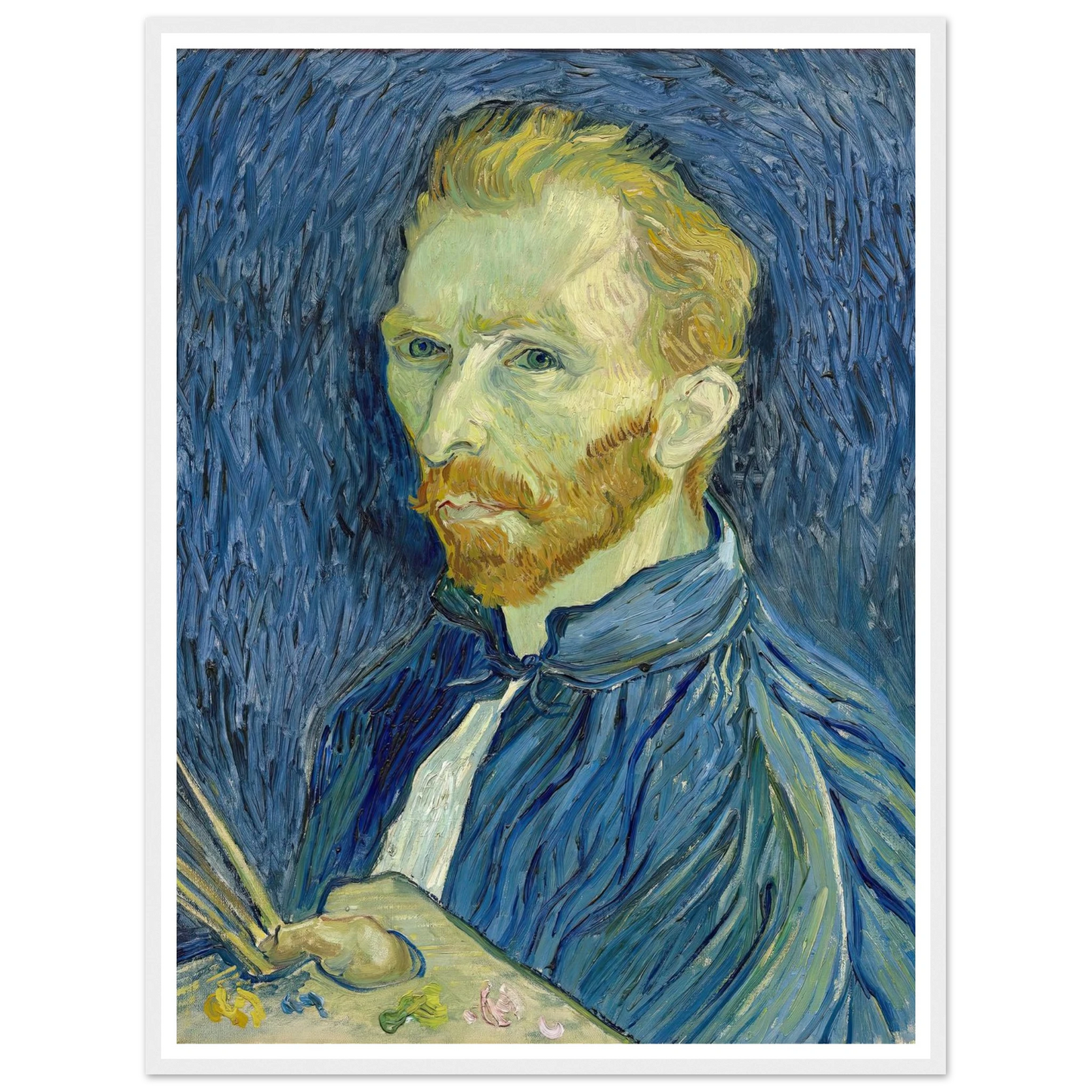 Self-Portrait (1889) Art Print | Vincent van Gogh - Framed Poster - 30x40 cm / 12x16″ - Black frame