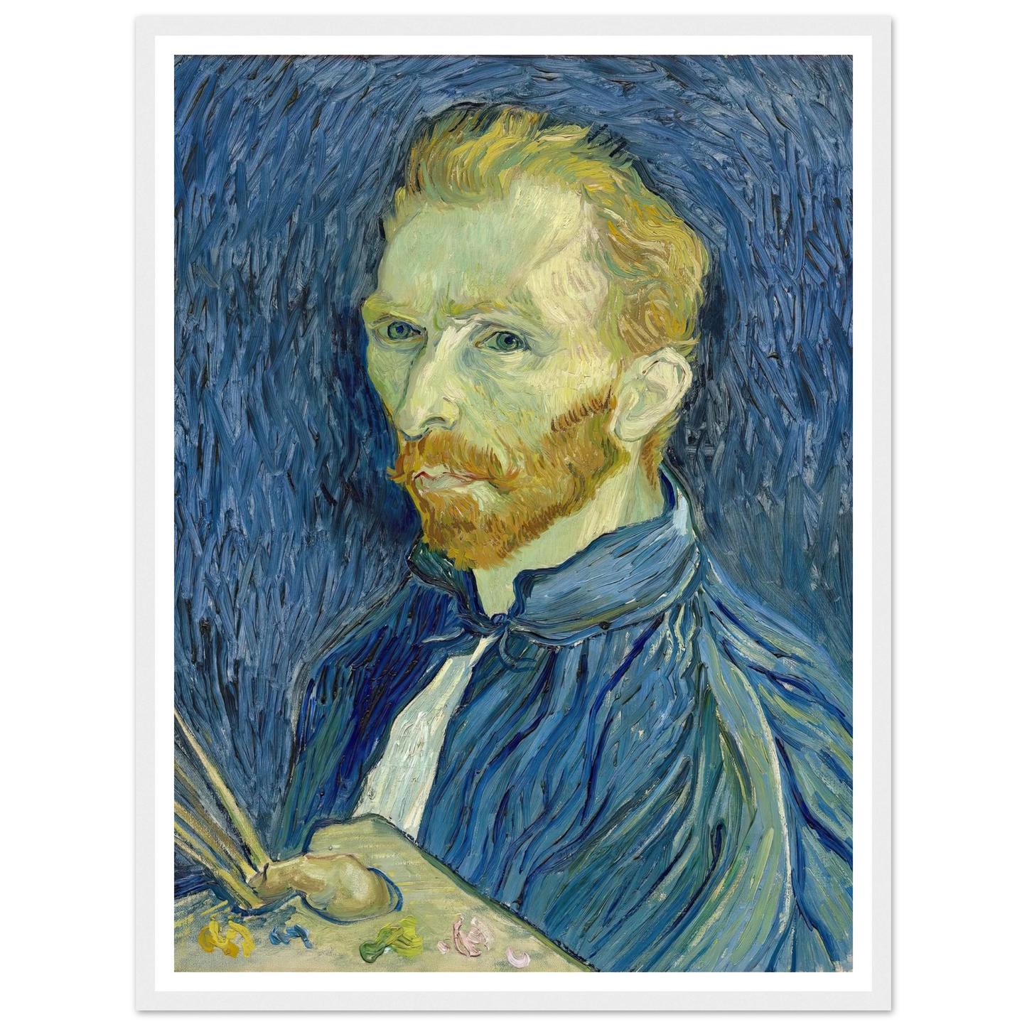 Self-Portrait (1889) Art Print | Vincent van Gogh - Framed Poster - 30x40 cm / 12x16″ - Black frame