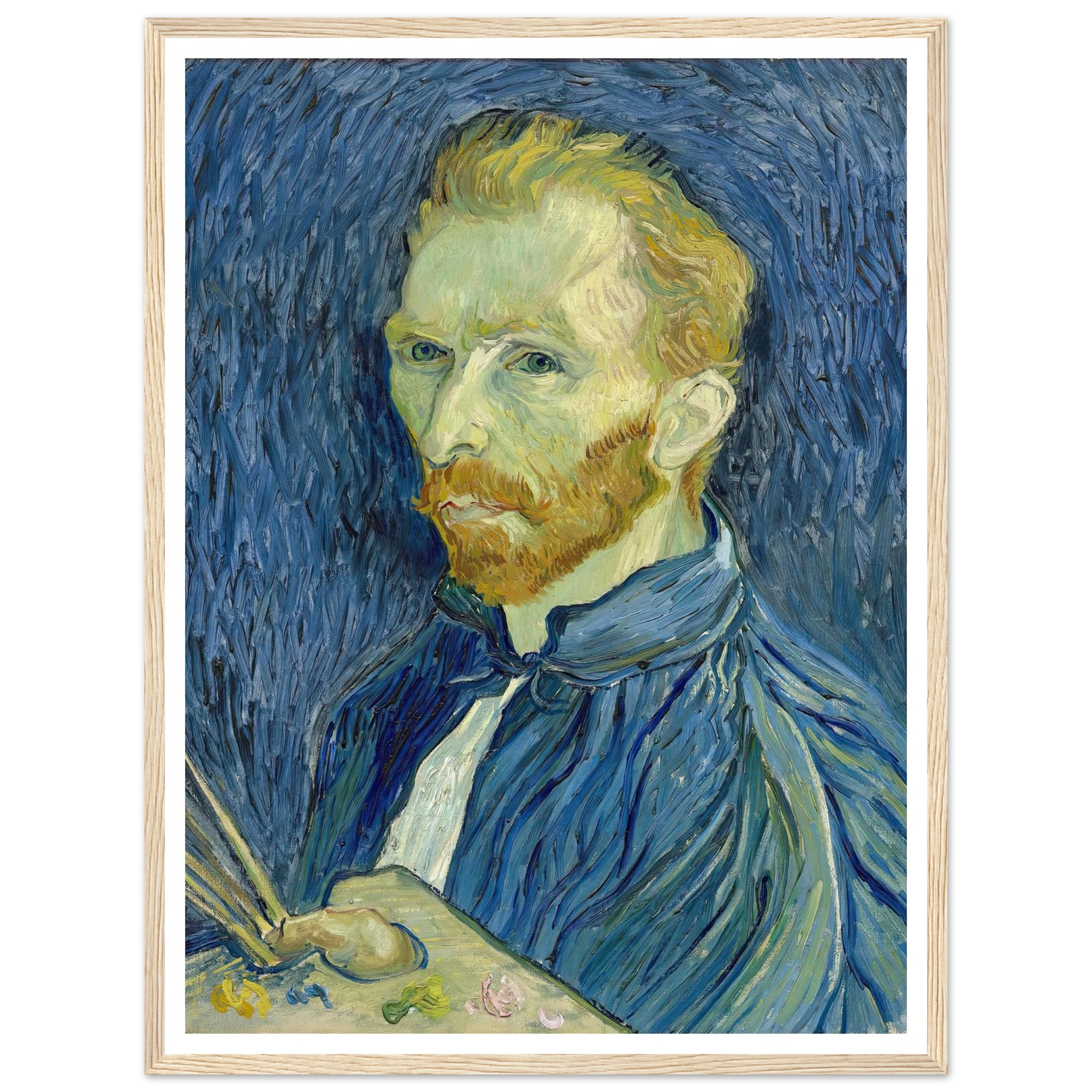 Self-Portrait (1889) Art Print | Vincent van Gogh - Framed Poster - 30x40 cm / 12x16″ - Black frame