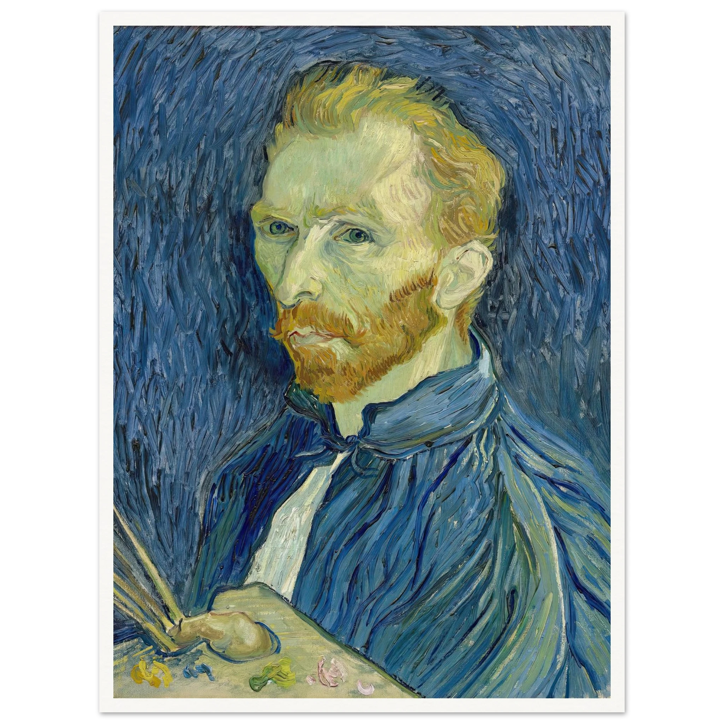 Self-Portrait (1889) Art Print | Vincent van Gogh - Framed Poster - 30x40 cm / 12x16″ - Black frame