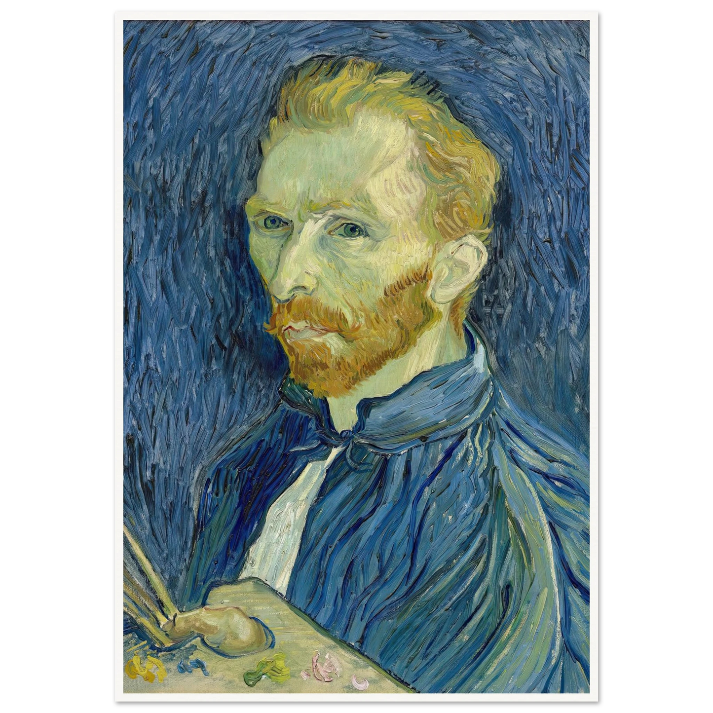 Self-Portrait (1889) Art Print | Vincent van Gogh - Framed Poster - 30x40 cm / 12x16″ - Black frame