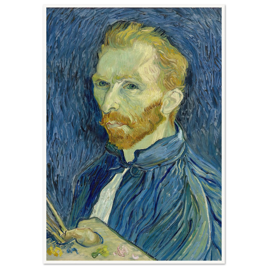 Self-Portrait (1889) Art Print | Vincent van Gogh - Framed Poster - 30x40 cm / 12x16″ - Black frame