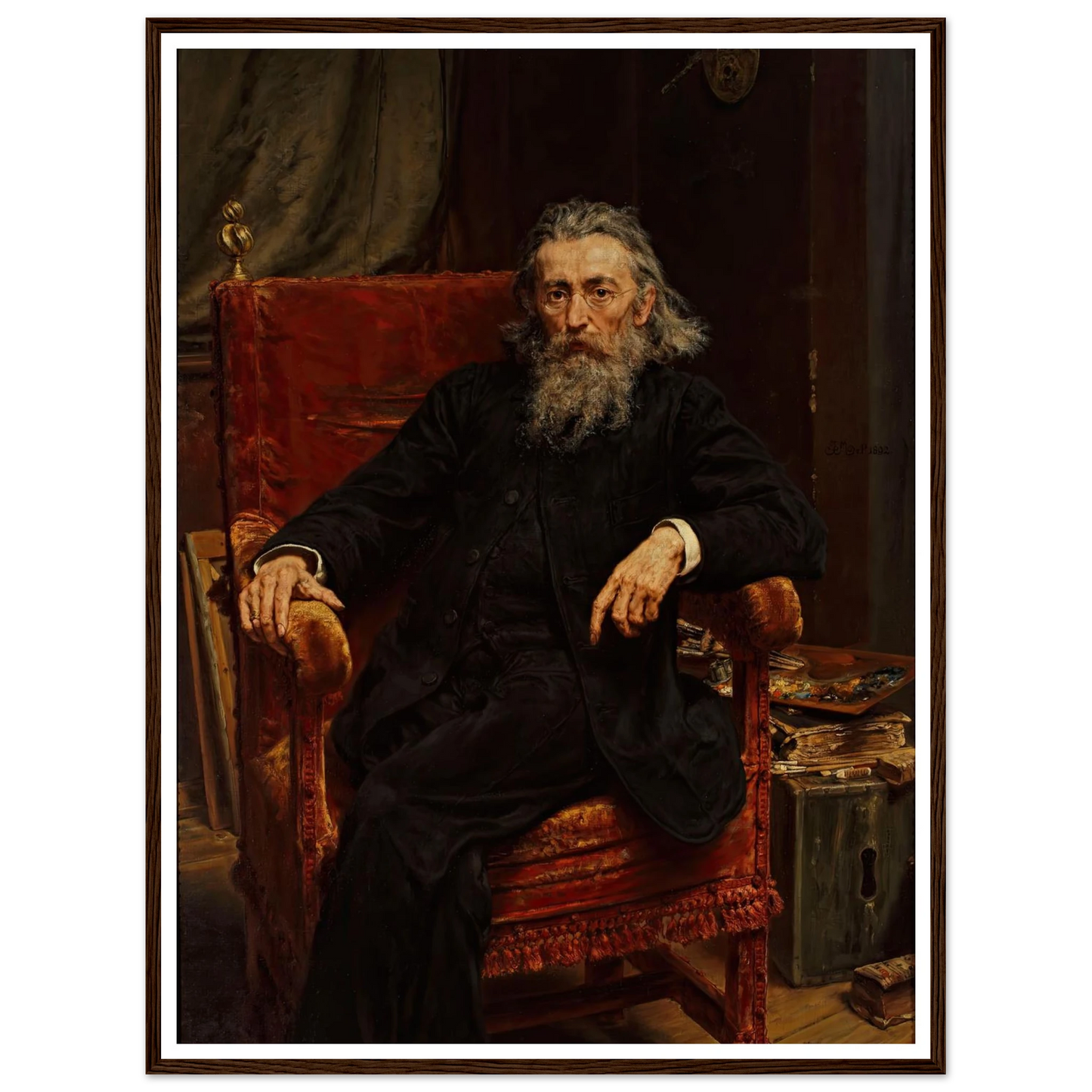 Self-portrait (1892) Art Print | Jan Matejko - Framed Poster - 30x40 cm / 12x16″ - Black frame