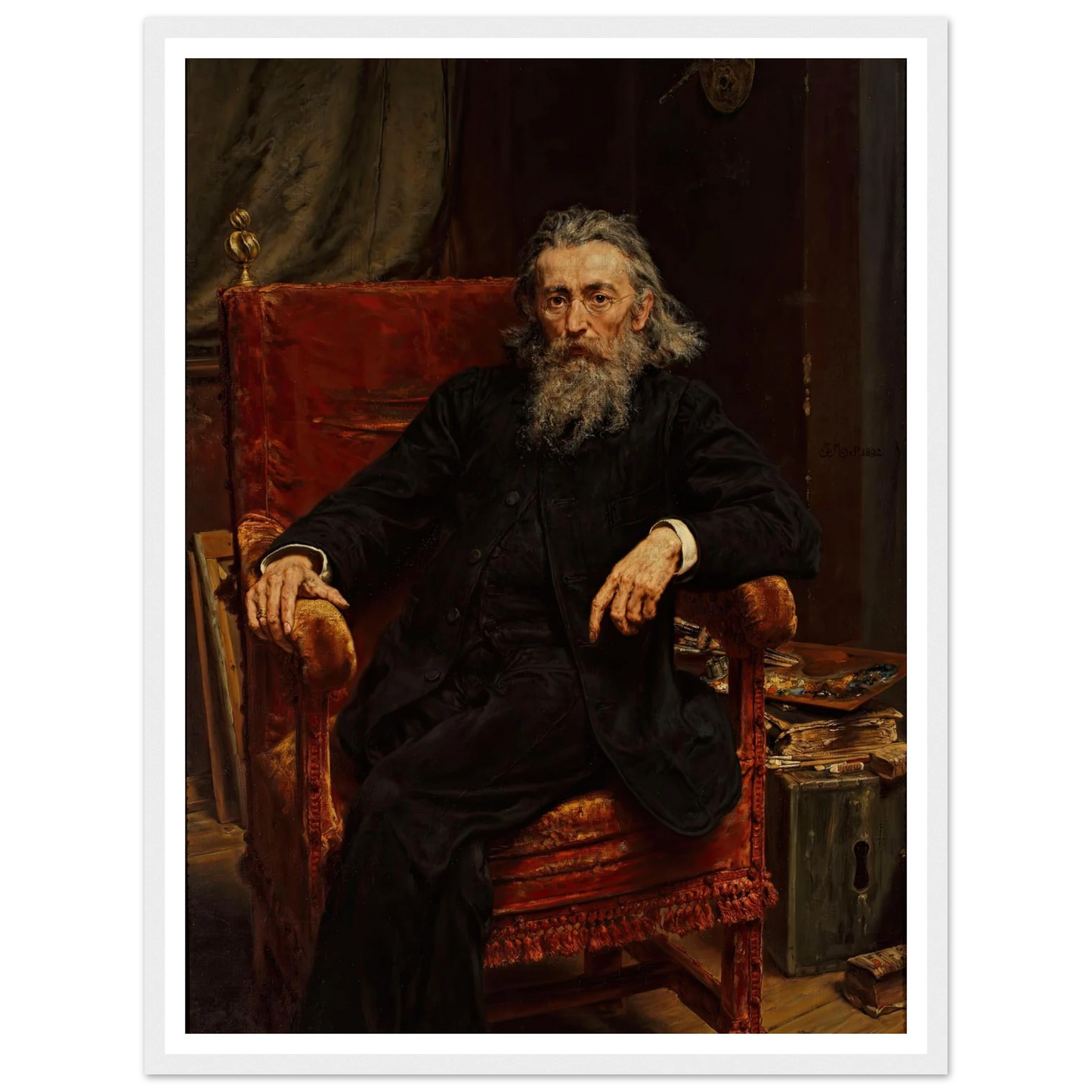 Self-portrait (1892) Art Print | Jan Matejko - Framed Poster - 30x40 cm / 12x16″ - Black frame