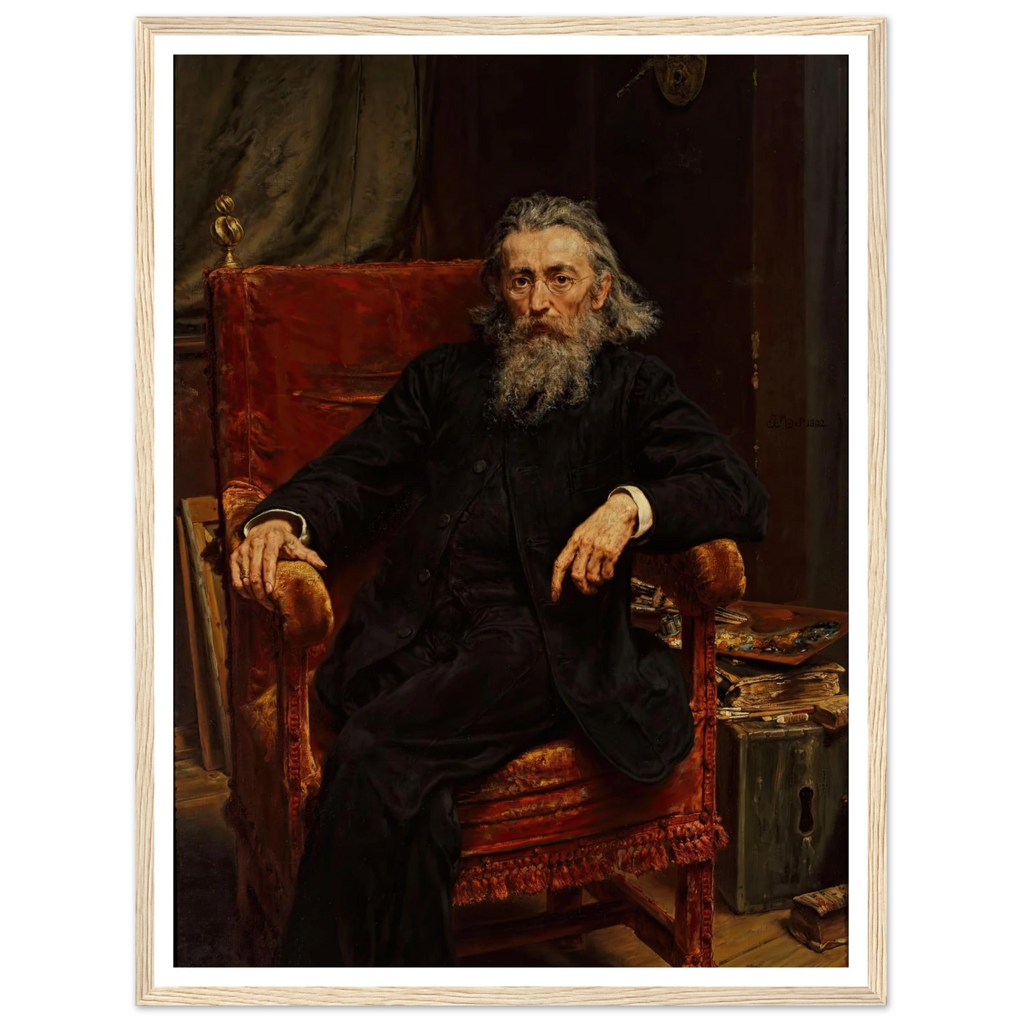 Self-portrait (1892) Art Print | Jan Matejko - Framed Poster - 30x40 cm / 12x16″ - Black frame