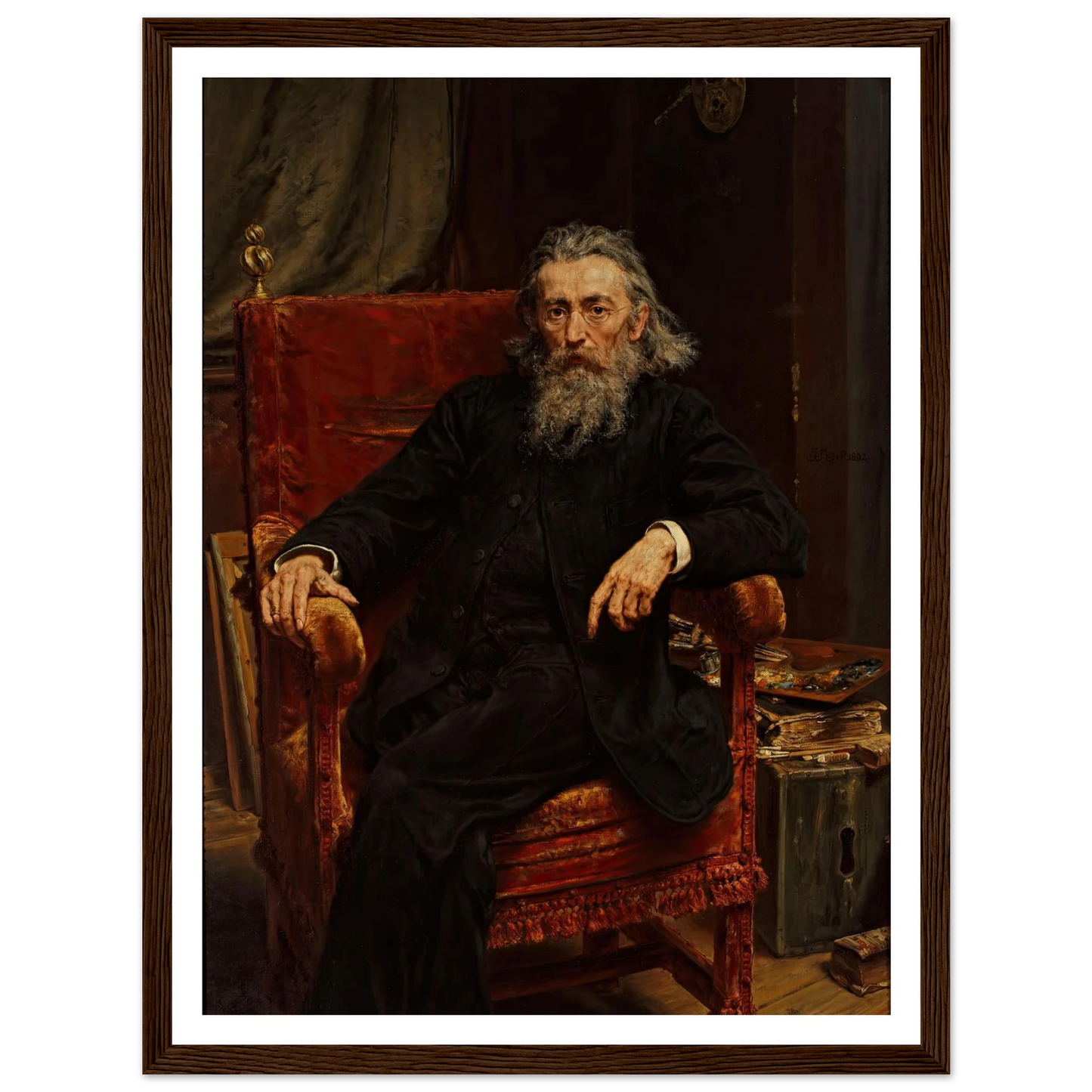 Self-portrait (1892) Art Print | Jan Matejko - Framed Poster - 30x40 cm / 12x16″ - Black frame