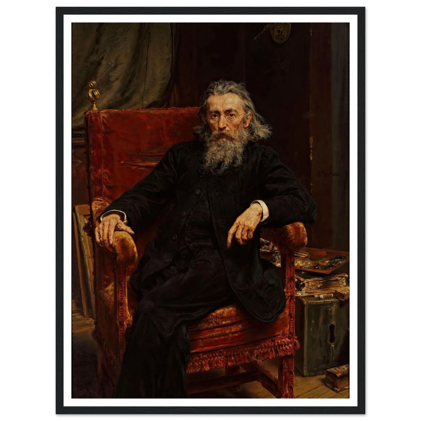 Self-portrait (1892) Art Print | Jan Matejko - Framed Poster - 30x40 cm / 12x16″ - Black frame