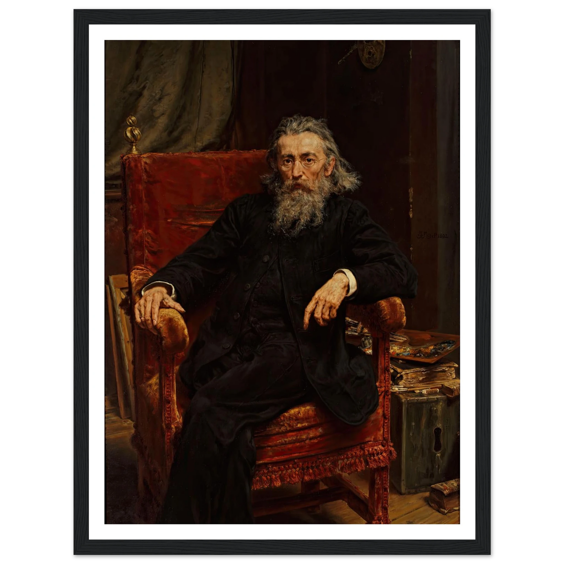 Self-portrait (1892) Art Print | Jan Matejko - Framed Poster - 30x40 cm / 12x16″ - Black frame