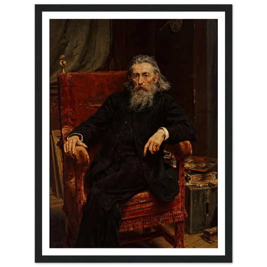 Self-portrait (1892) Art Print | Jan Matejko - Framed Poster - 30x40 cm / 12x16″ - Black frame