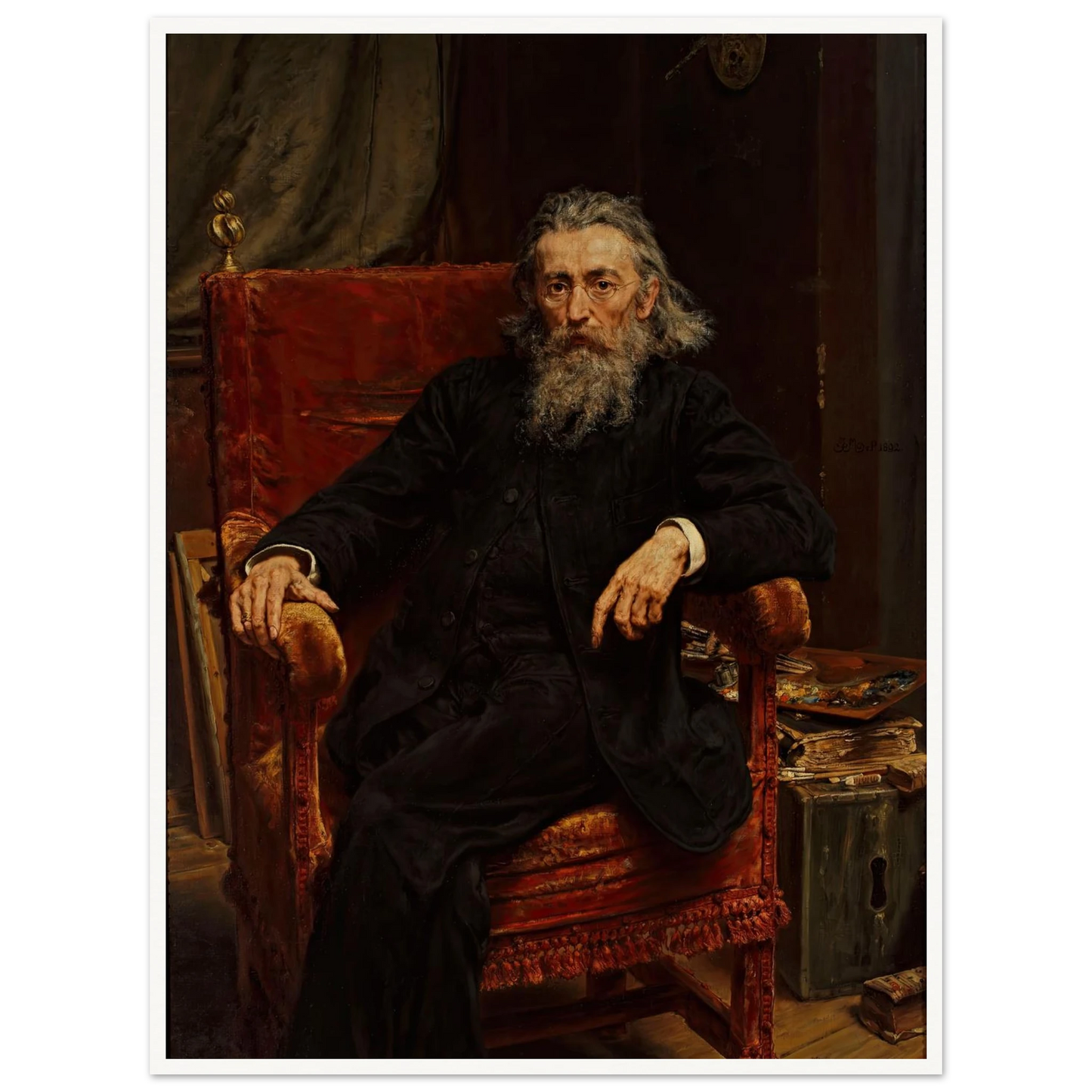 Self-portrait (1892) Art Print | Jan Matejko - Framed Poster - 30x40 cm / 12x16″ - Black frame