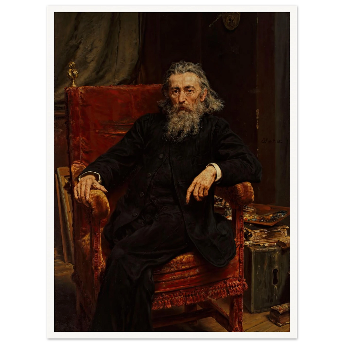 Self-portrait (1892) Art Print | Jan Matejko - Framed Poster - 30x40 cm / 12x16″ - Black frame