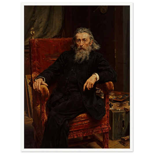 Self-portrait (1892) Art Print | Jan Matejko - Framed Poster - 30x40 cm / 12x16″ - Black frame