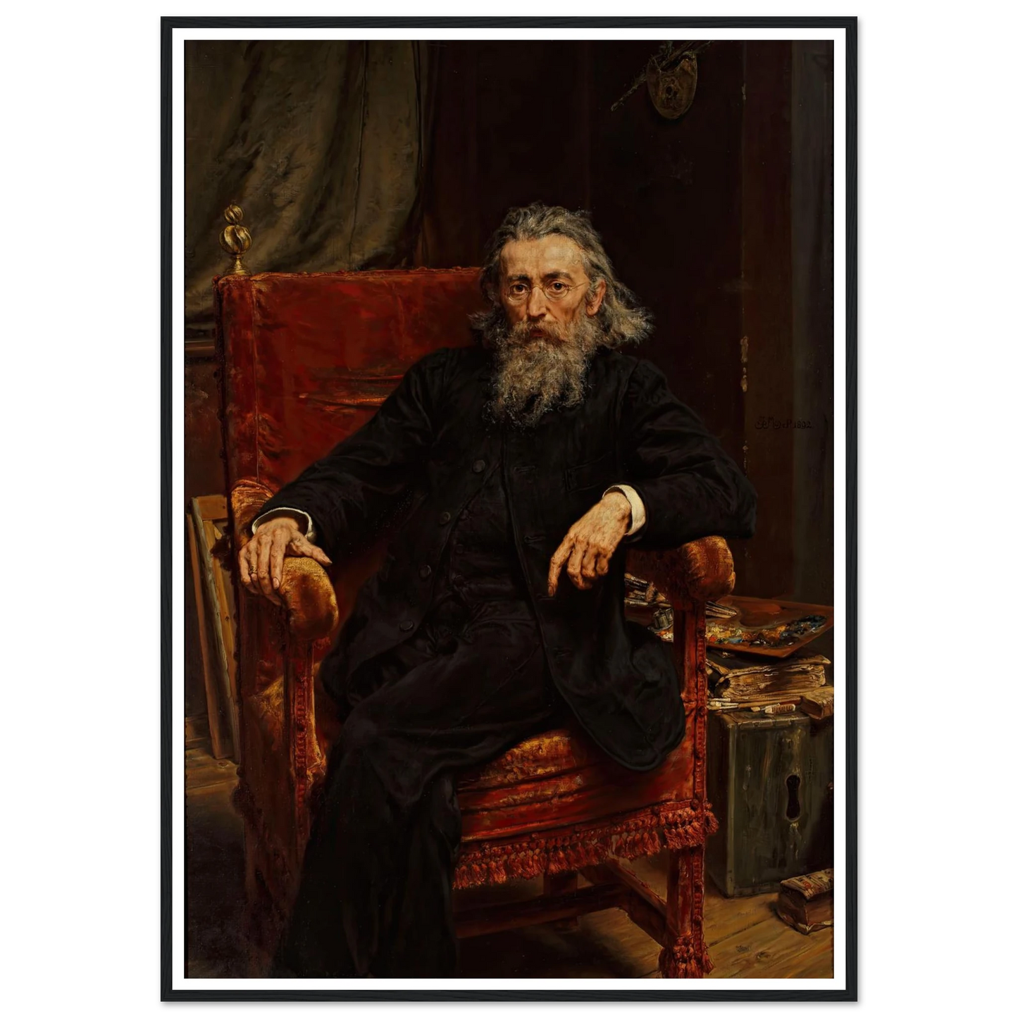 Self-portrait (1892) Art Print | Jan Matejko - Framed Poster - 30x40 cm / 12x16″ - Black frame