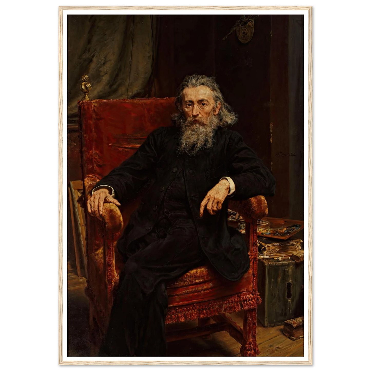 Self-portrait (1892) Art Print | Jan Matejko - Framed Poster - 30x40 cm / 12x16″ - Black frame