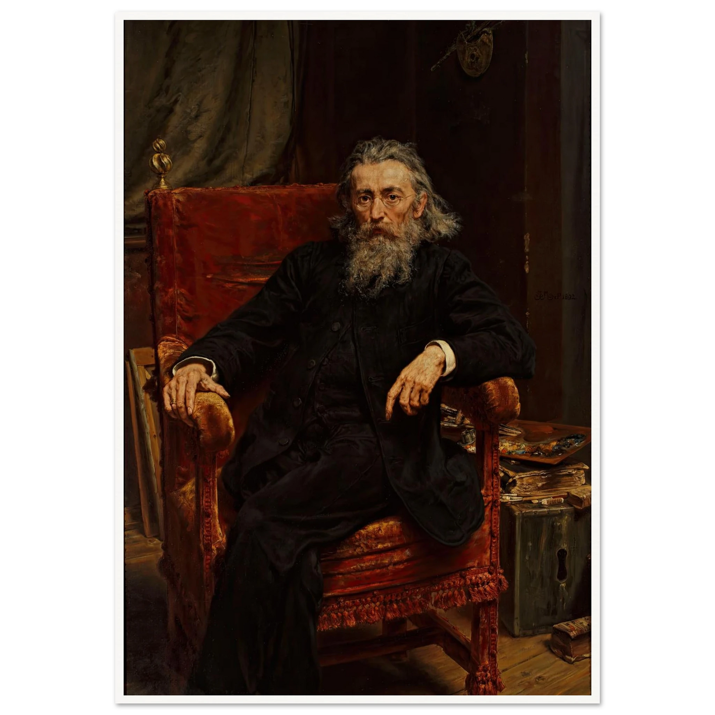 Self-portrait (1892) Art Print | Jan Matejko - Framed Poster - 30x40 cm / 12x16″ - Black frame