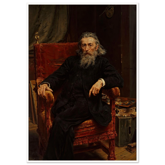 Self-portrait (1892) Art Print | Jan Matejko - Framed Poster - 30x40 cm / 12x16″ - Black frame