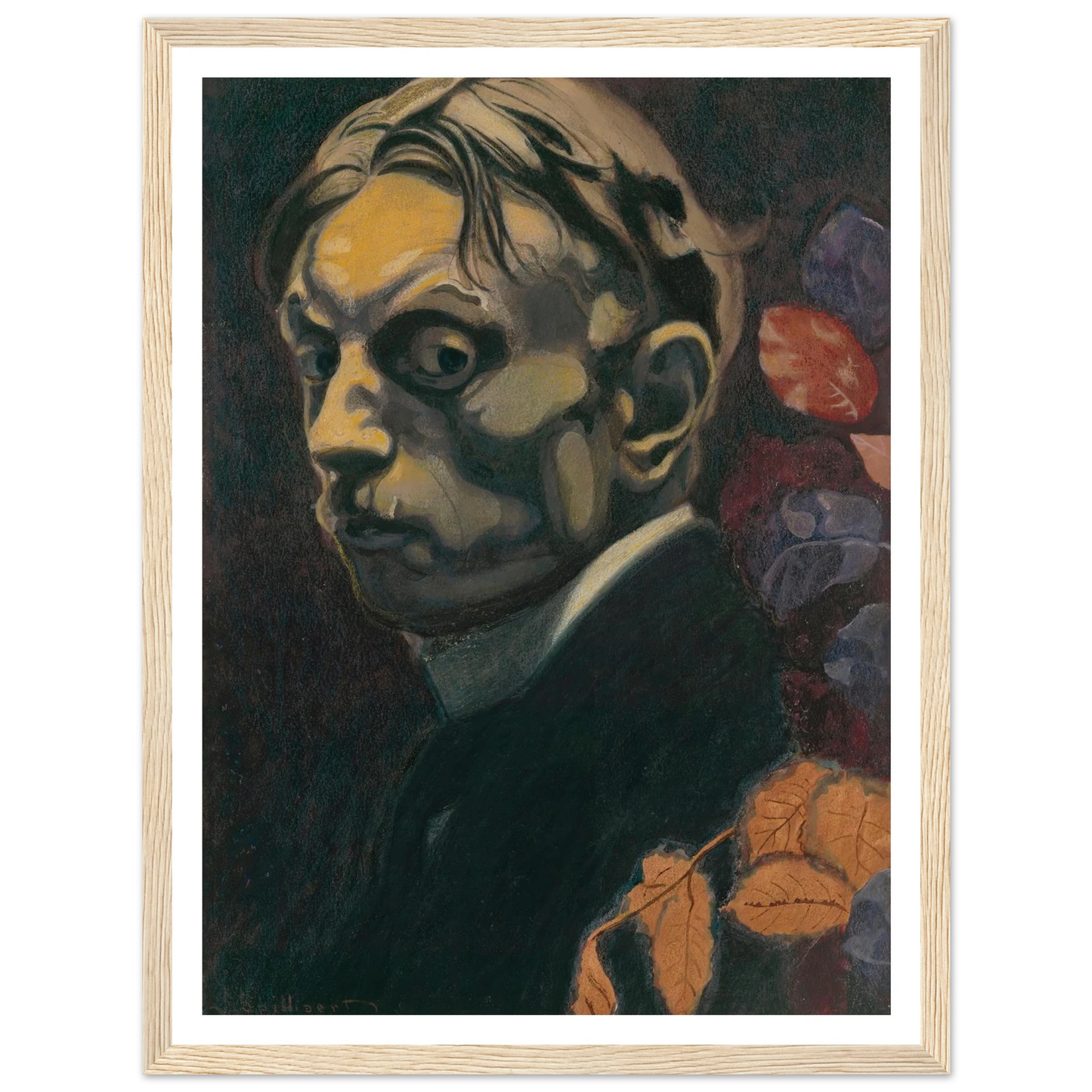 Self Portrait (1915) Art Print | Leon Spilliaert - Framed Poster - 30x40 cm / 12x16″ - Black frame