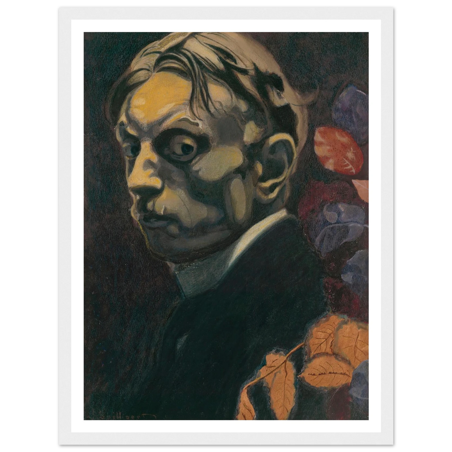 Self Portrait (1915) Art Print | Leon Spilliaert - Framed Poster - 30x40 cm / 12x16″ - Black frame