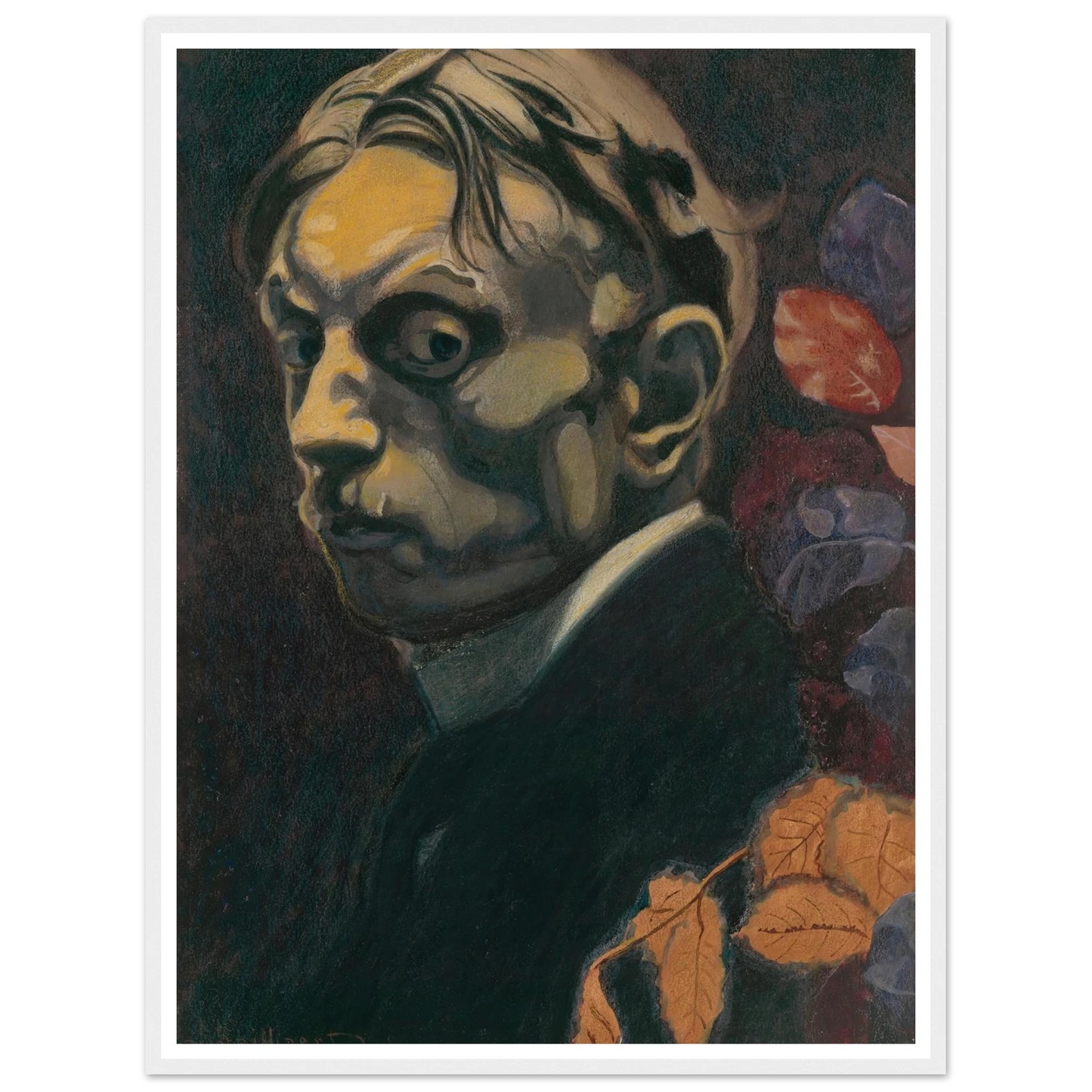 Self Portrait (1915) Art Print | Leon Spilliaert - Framed Poster - 30x40 cm / 12x16″ - Black frame