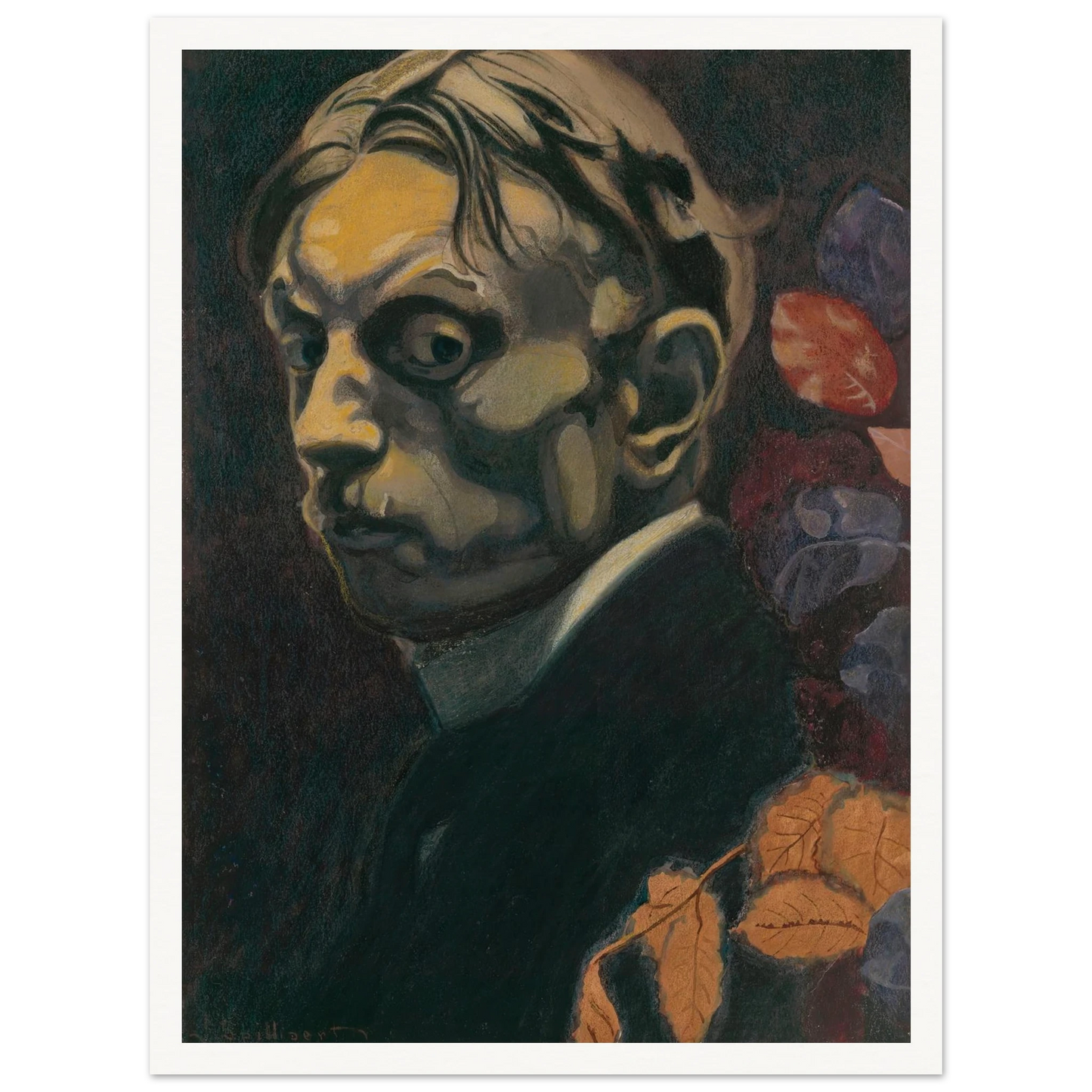Self Portrait (1915) Art Print | Leon Spilliaert - Framed Poster - 30x40 cm / 12x16″ - Black frame