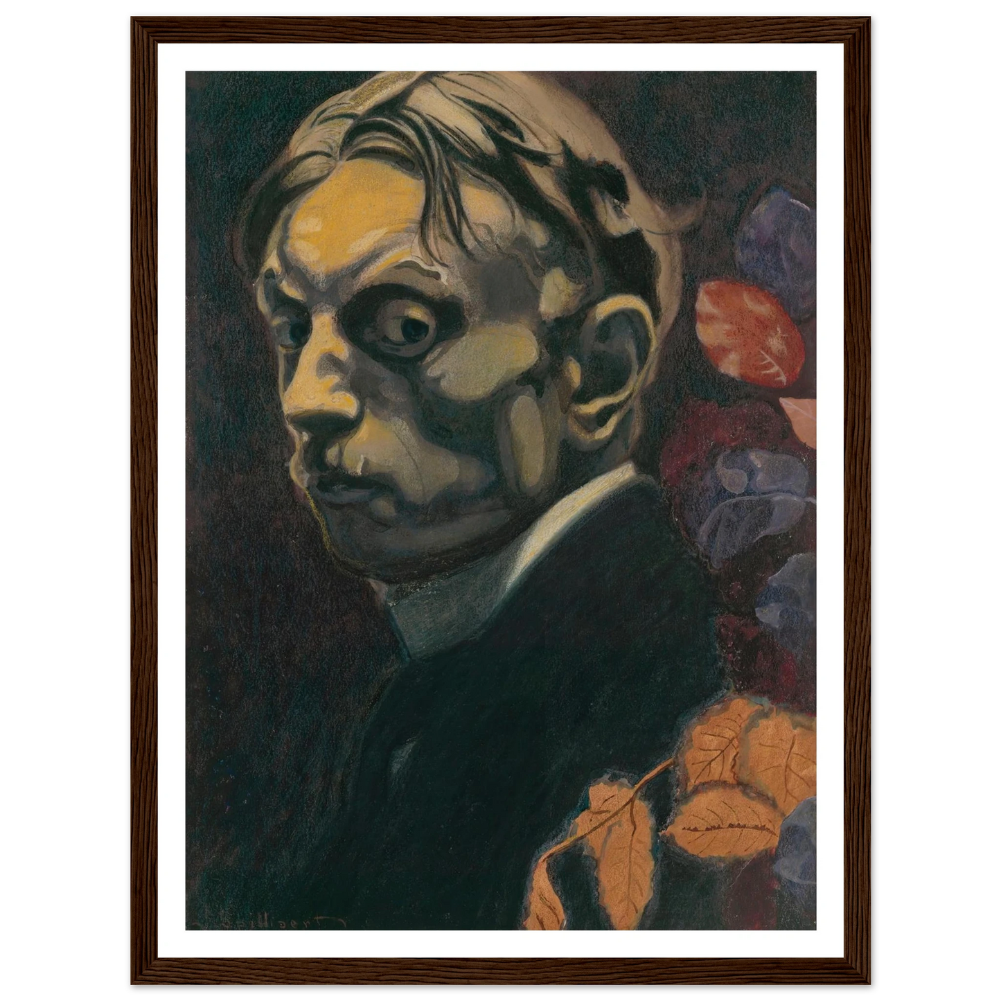 Self Portrait (1915) Art Print | Leon Spilliaert - Framed Poster - 30x40 cm / 12x16″ - Black frame