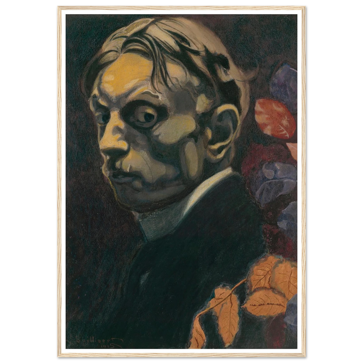 Self Portrait (1915) Art Print | Leon Spilliaert - Framed Poster - 30x40 cm / 12x16″ - Black frame