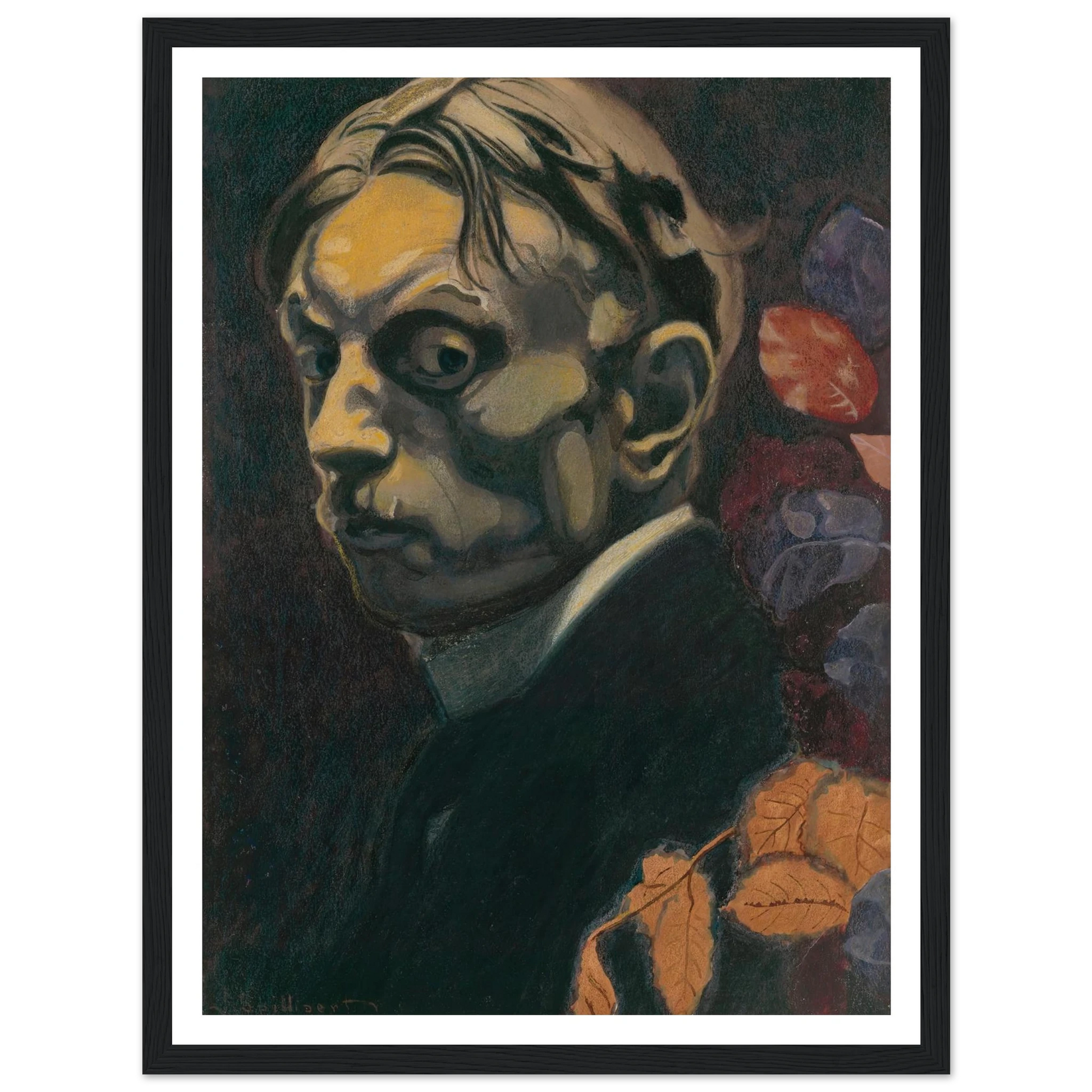 Self Portrait (1915) Art Print | Leon Spilliaert - Framed Poster - 30x40 cm / 12x16″ - Black frame