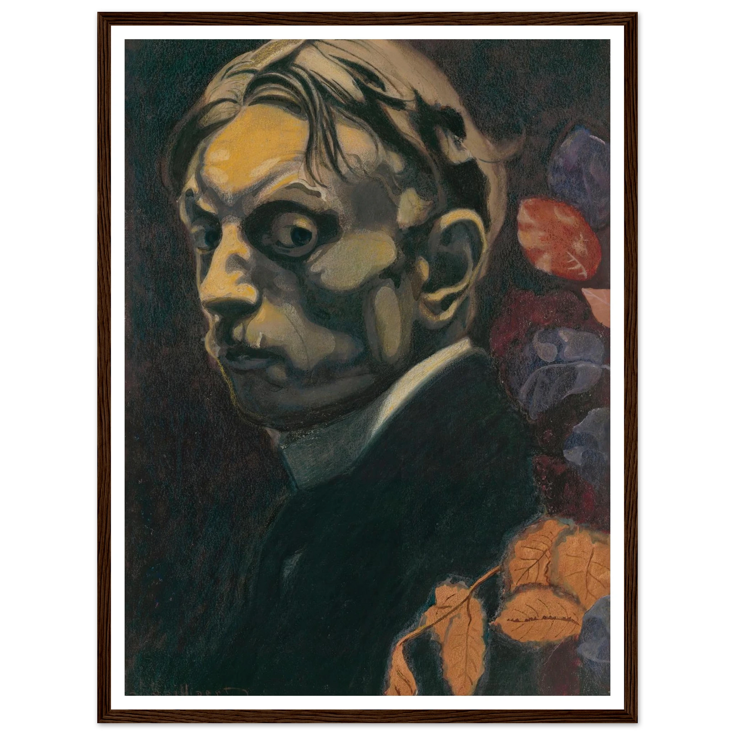 Self Portrait (1915) Art Print | Leon Spilliaert - Framed Poster - 30x40 cm / 12x16″ - Black frame