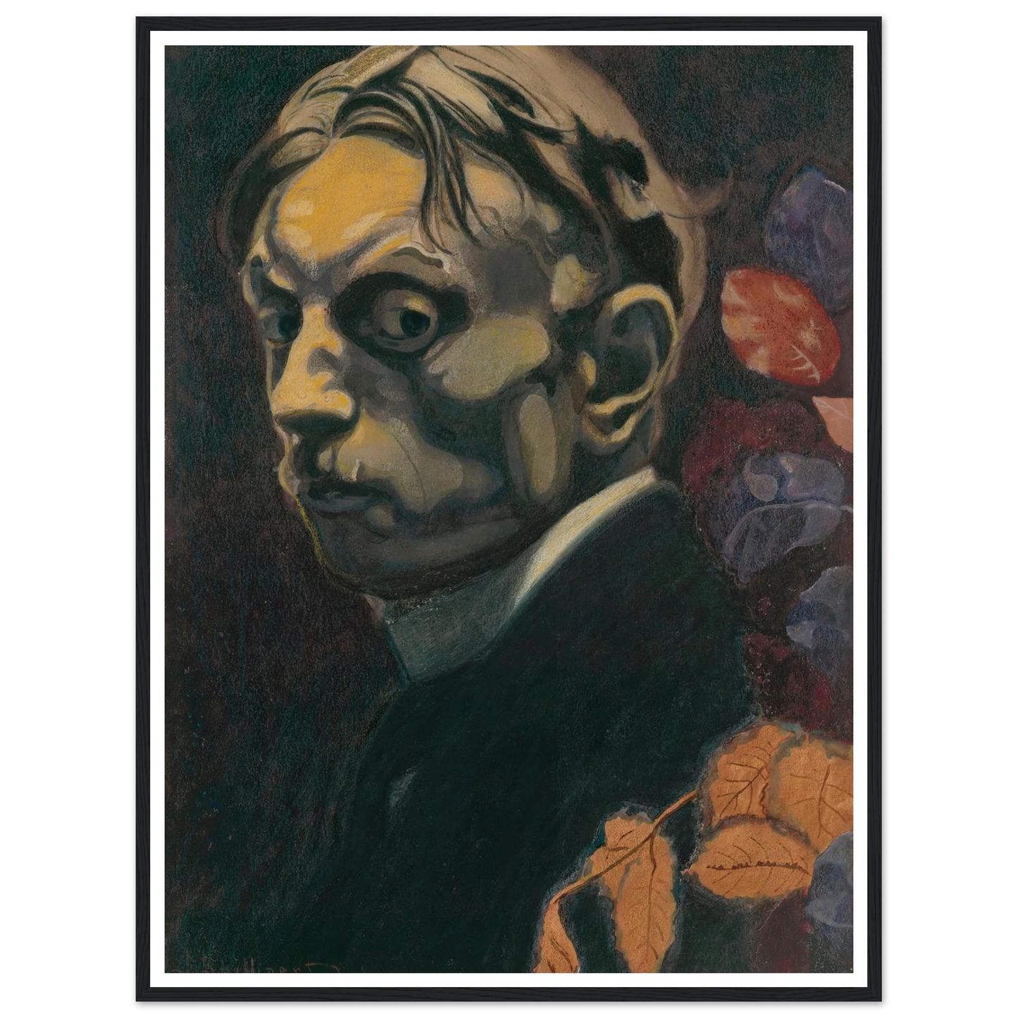 Self Portrait (1915) Art Print | Leon Spilliaert - Framed Poster - 30x40 cm / 12x16″ - Black frame