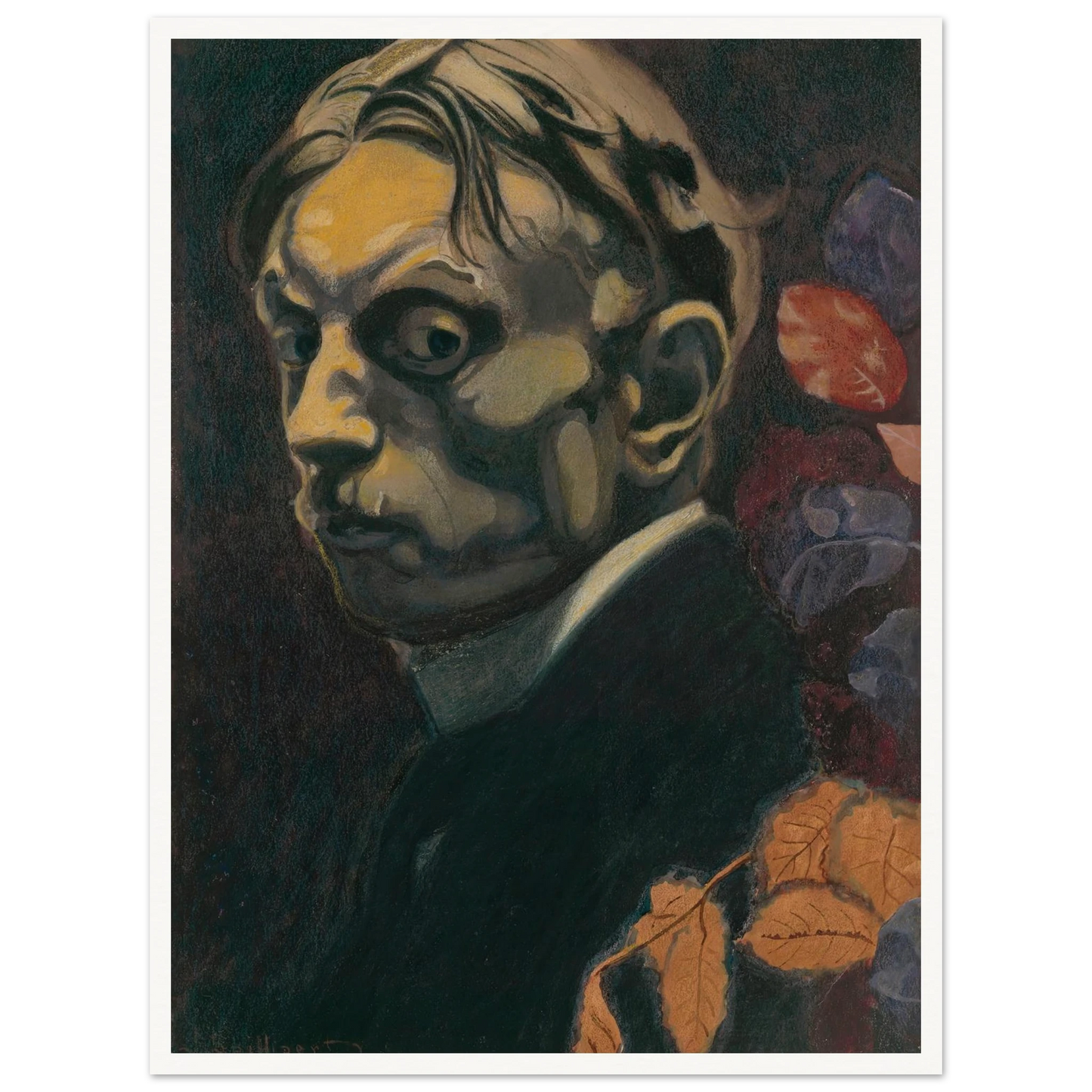 Self Portrait (1915) Art Print | Leon Spilliaert - Framed Poster - 30x40 cm / 12x16″ - Black frame