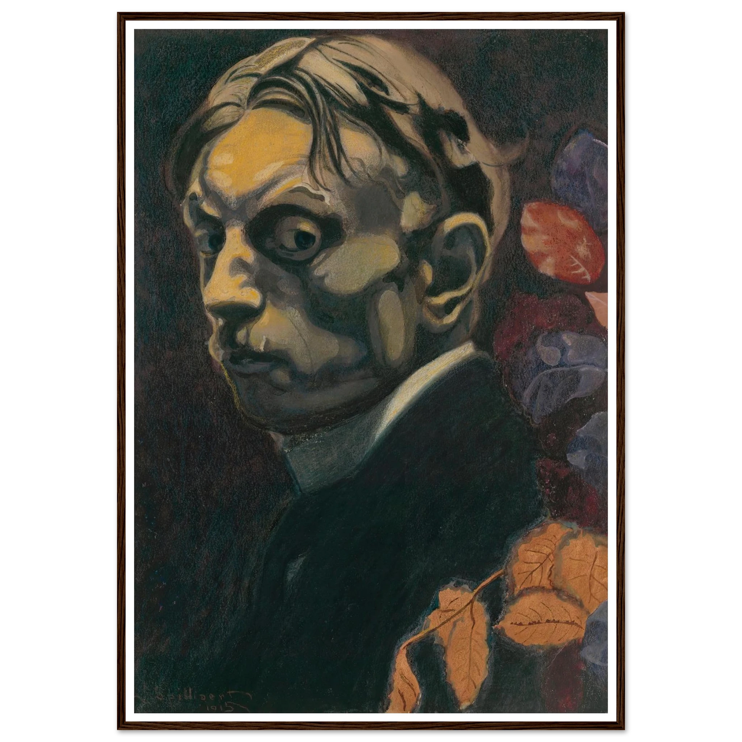 Self Portrait (1915) Art Print | Leon Spilliaert - Framed Poster - 30x40 cm / 12x16″ - Black frame