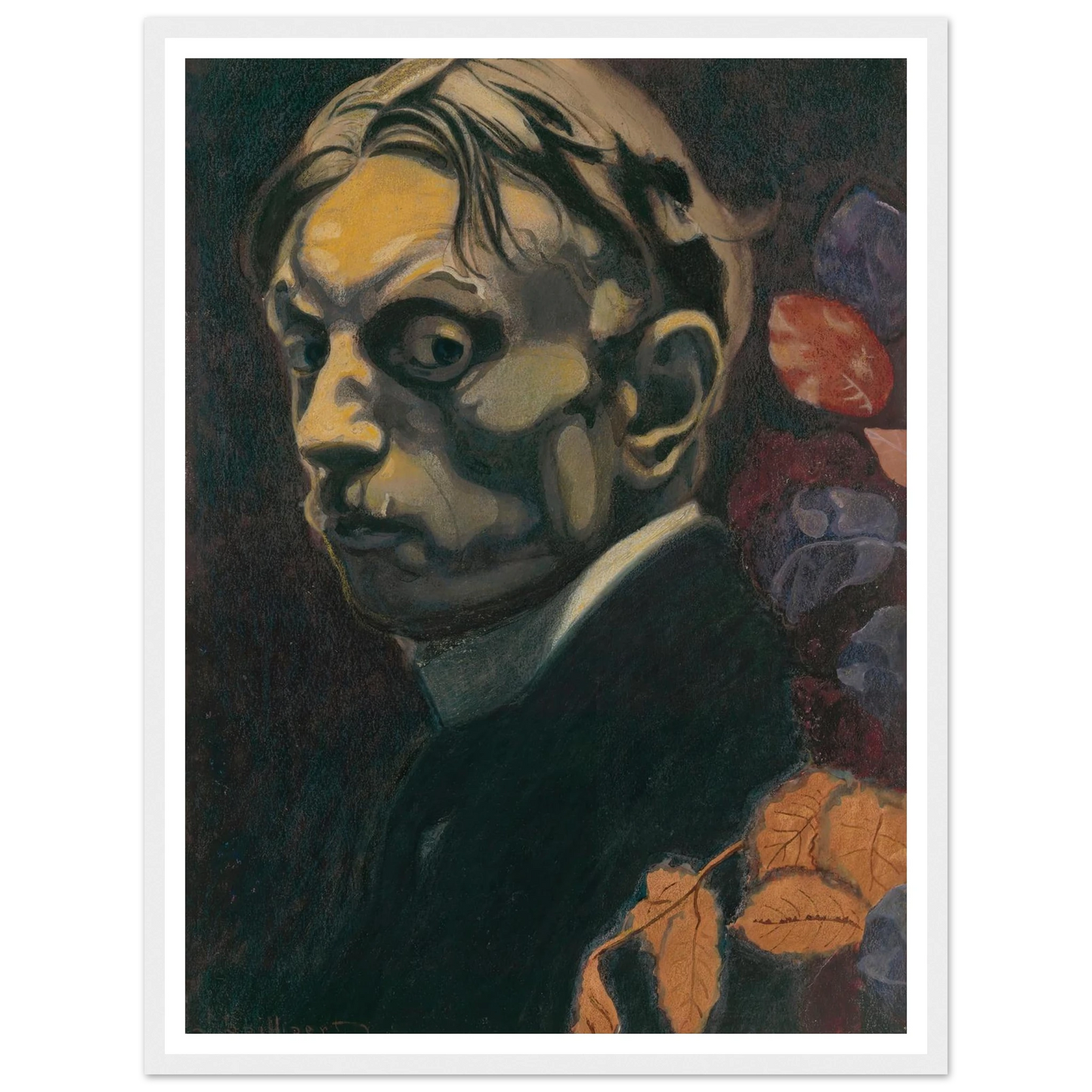 Self Portrait (1915) Art Print | Leon Spilliaert - Framed Poster - 30x40 cm / 12x16″ - Black frame