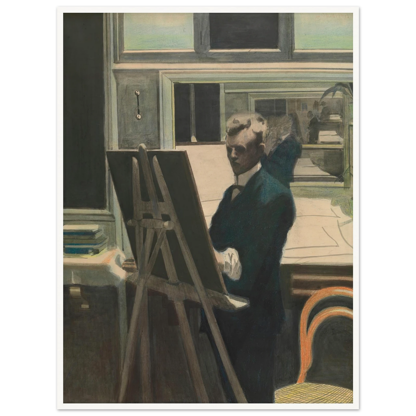 Self Portrait Art Print | Leon Spilliaert - Framed Poster - 30x40 cm / 12x16″ - Black frame