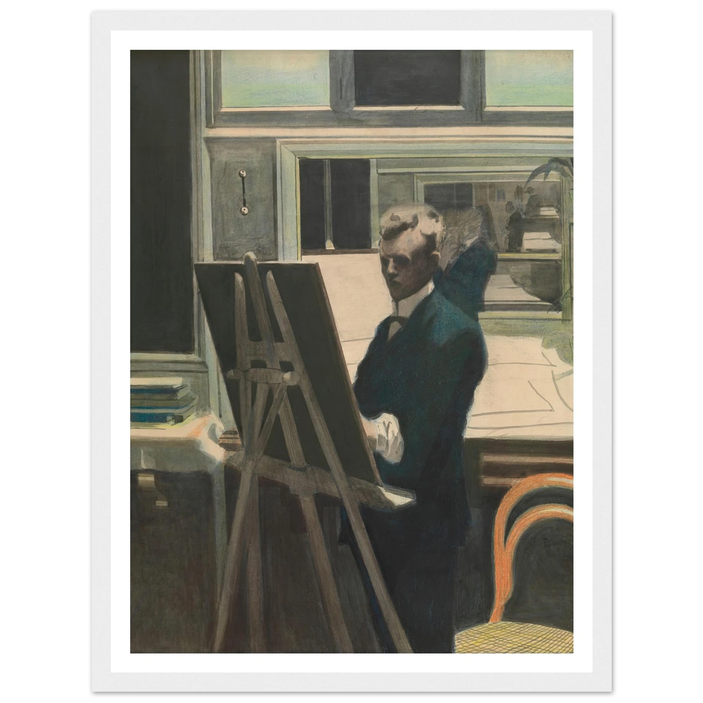 Self Portrait Art Print | Leon Spilliaert - Framed Poster - 30x40 cm / 12x16″ - Black frame