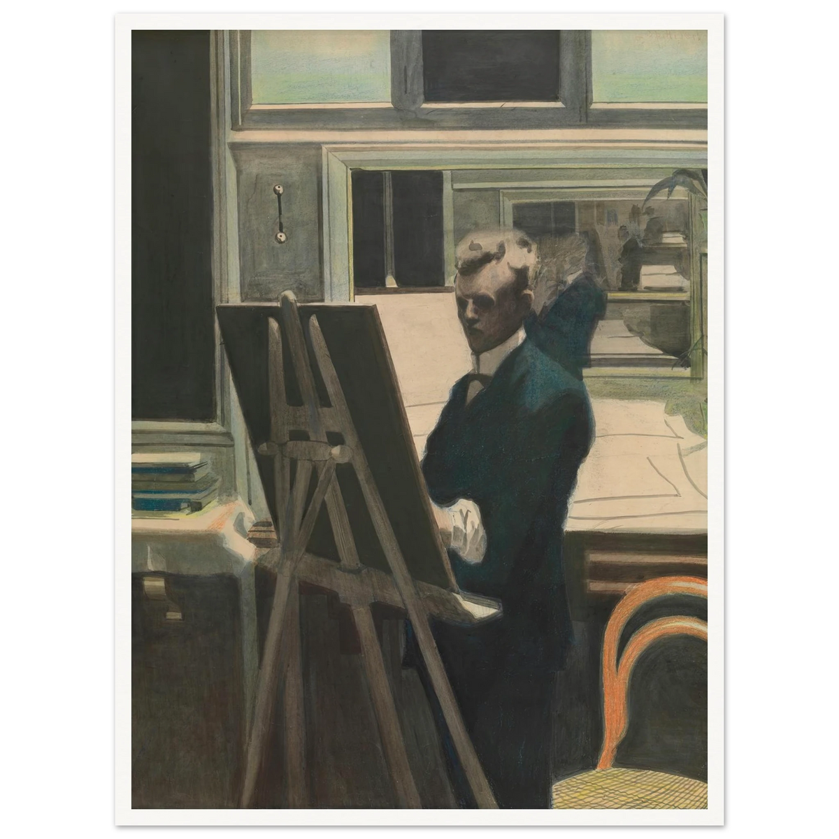 Self Portrait Art Print | Leon Spilliaert - Framed Poster - 30x40 cm / 12x16″ - Black frame