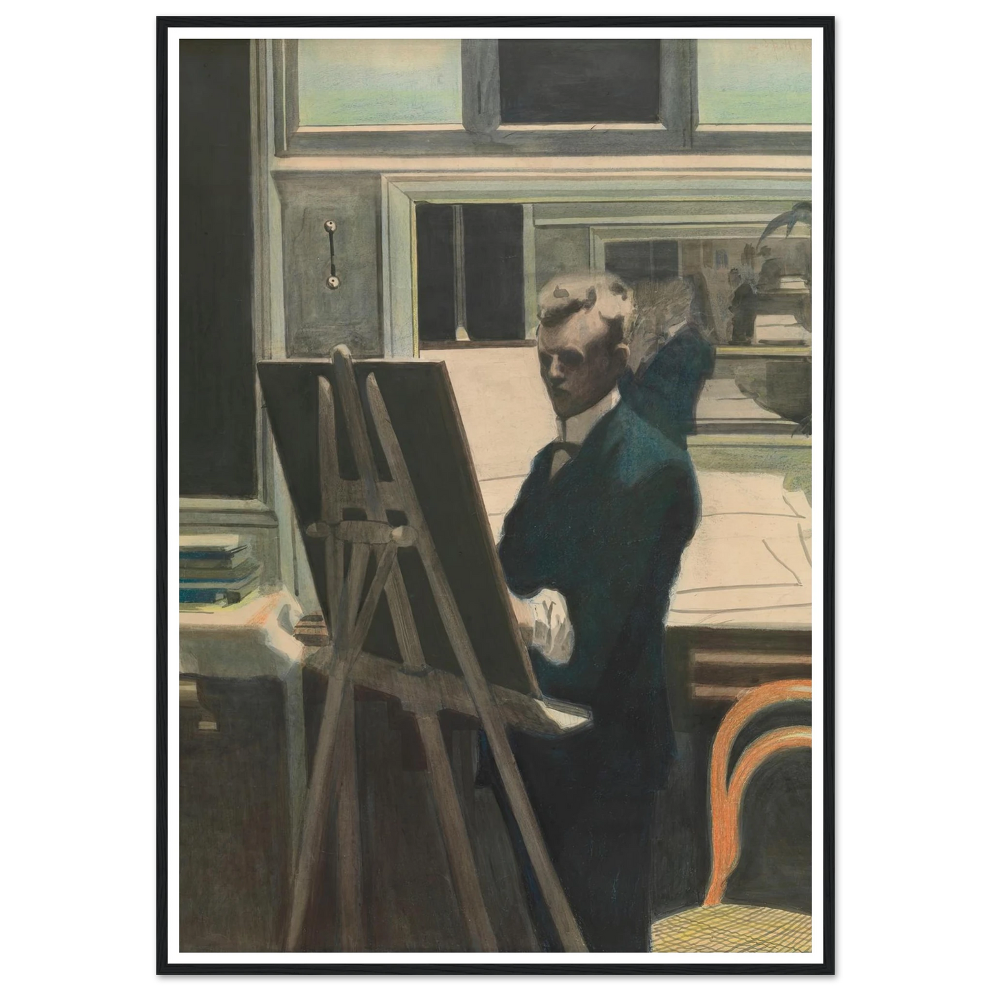 Self Portrait Art Print | Leon Spilliaert - Framed Poster - 30x40 cm / 12x16″ - Black frame