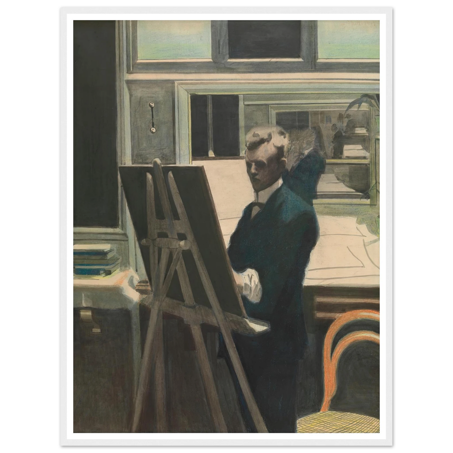 Self Portrait Art Print | Leon Spilliaert - Framed Poster - 30x40 cm / 12x16″ - Black frame