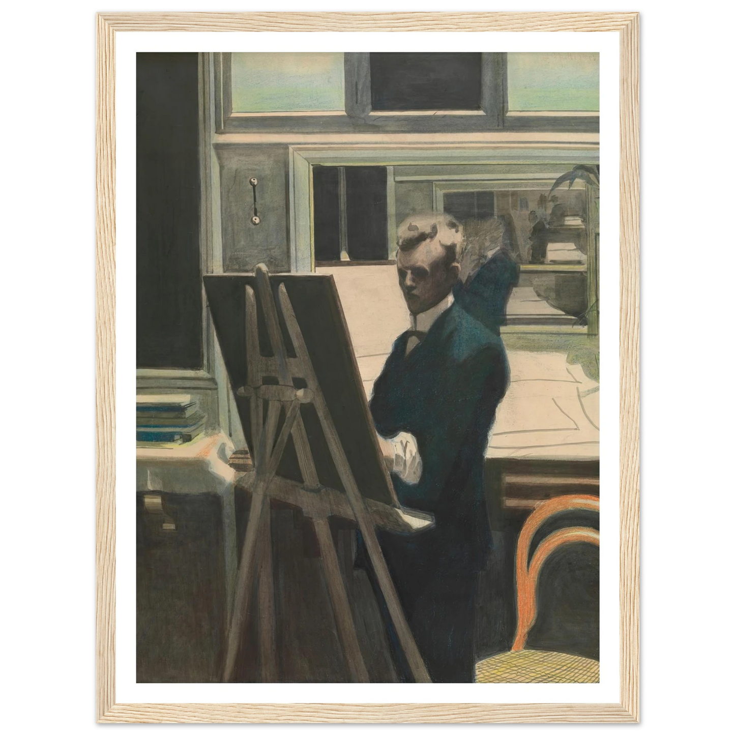 Self Portrait Art Print | Leon Spilliaert - Framed Poster - 30x40 cm / 12x16″ - Black frame
