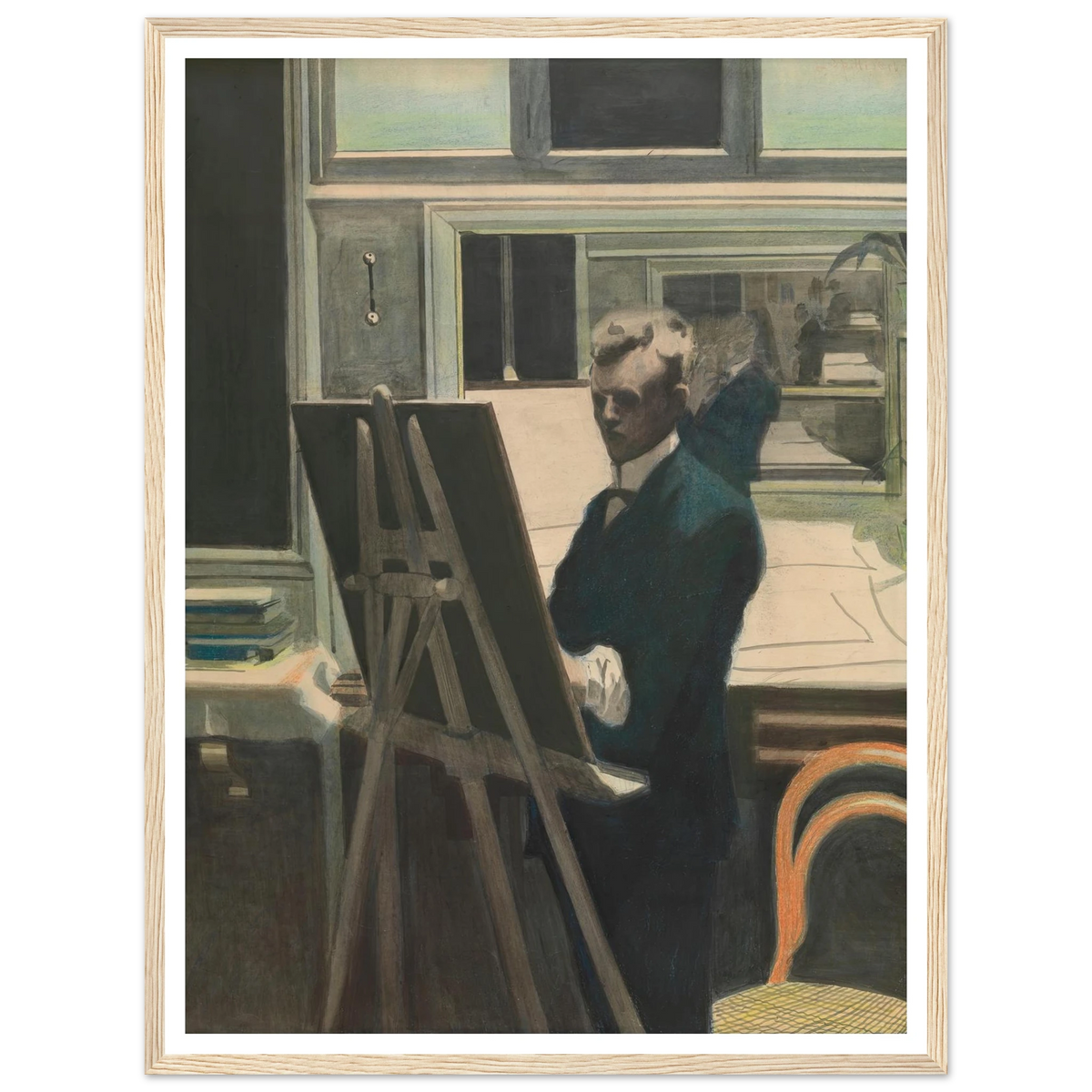Self Portrait Art Print | Leon Spilliaert - Framed Poster - 30x40 cm / 12x16″ - Black frame