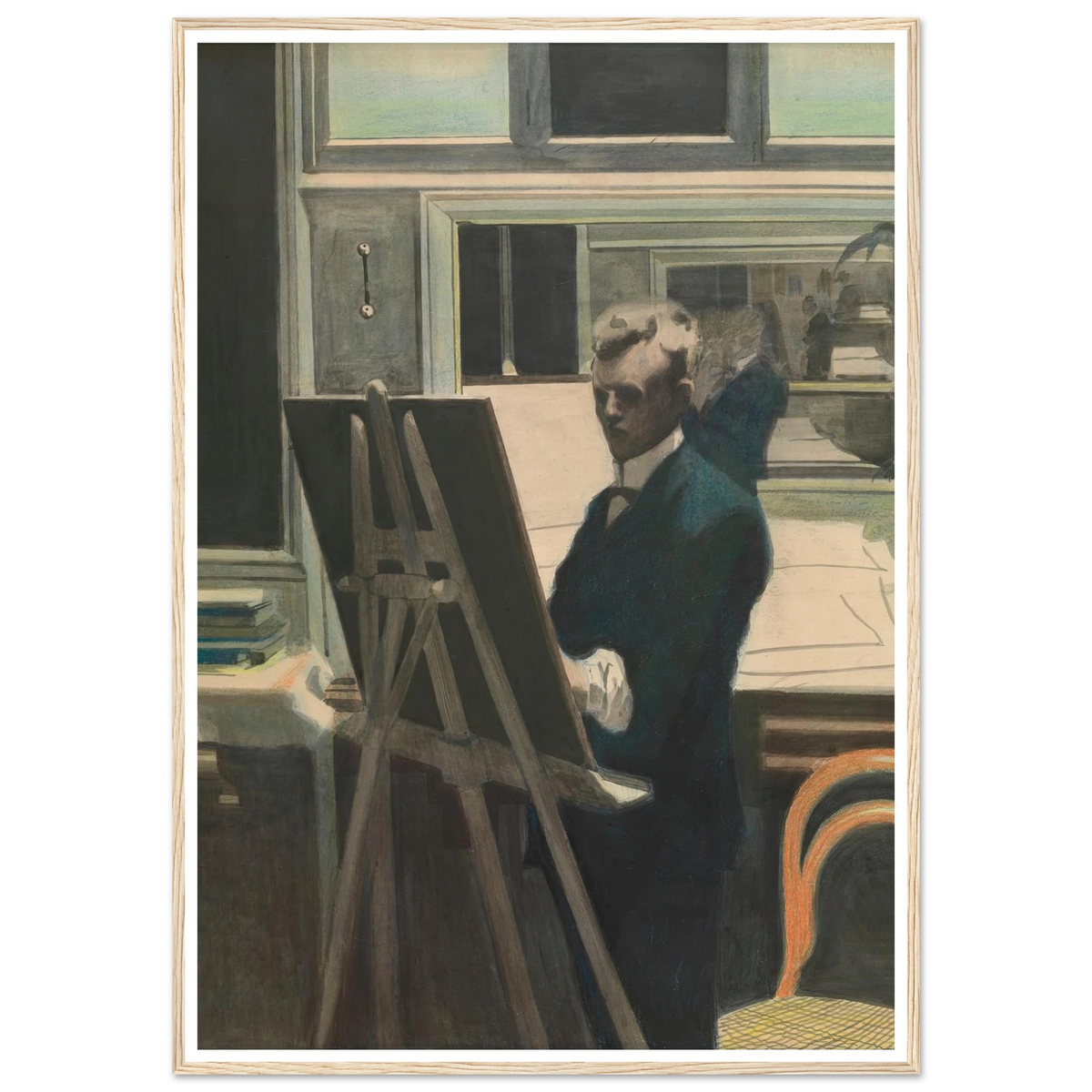 Self Portrait Art Print | Leon Spilliaert - Framed Poster - 30x40 cm / 12x16″ - Black frame