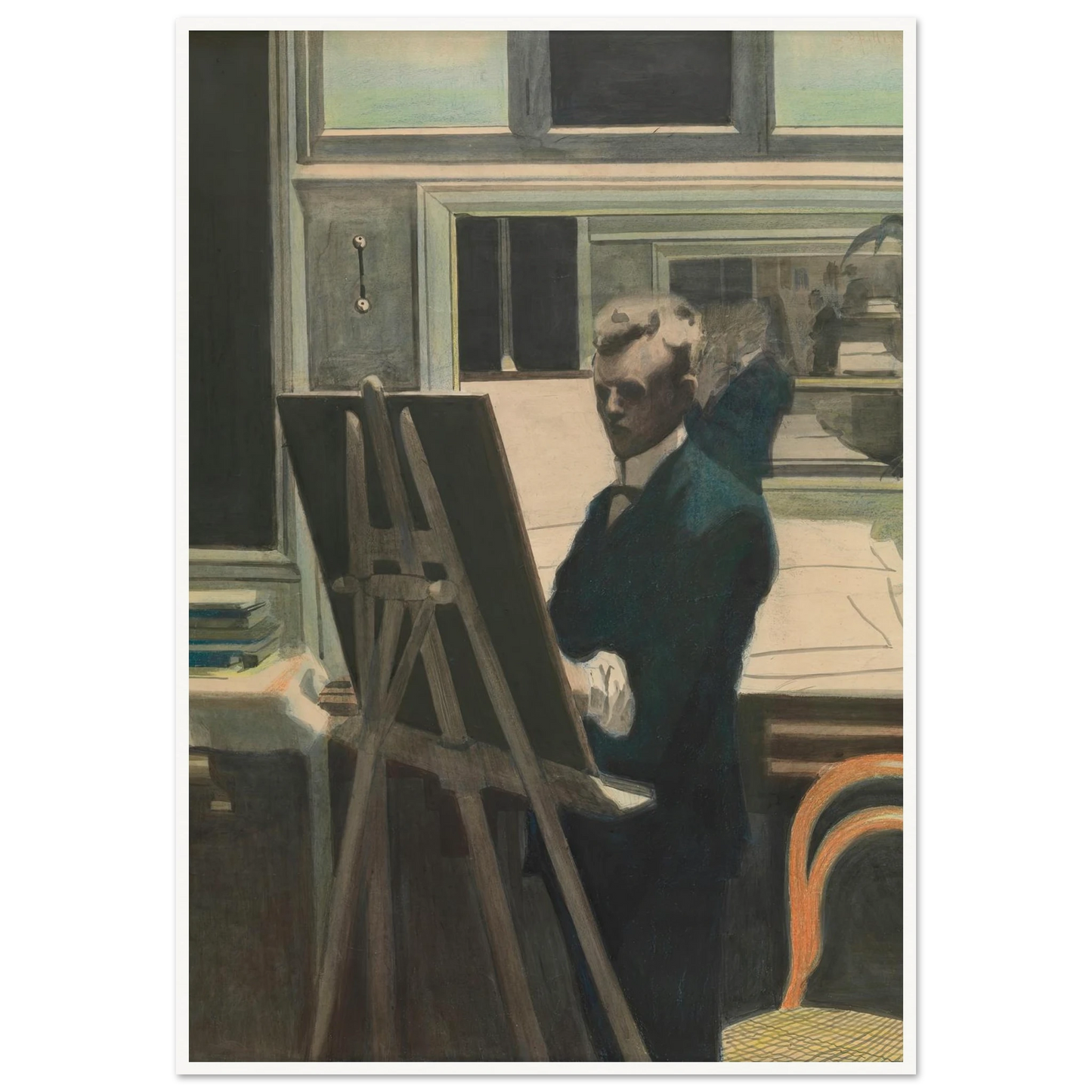 Self Portrait Art Print | Leon Spilliaert - Framed Poster - 30x40 cm / 12x16″ - Black frame