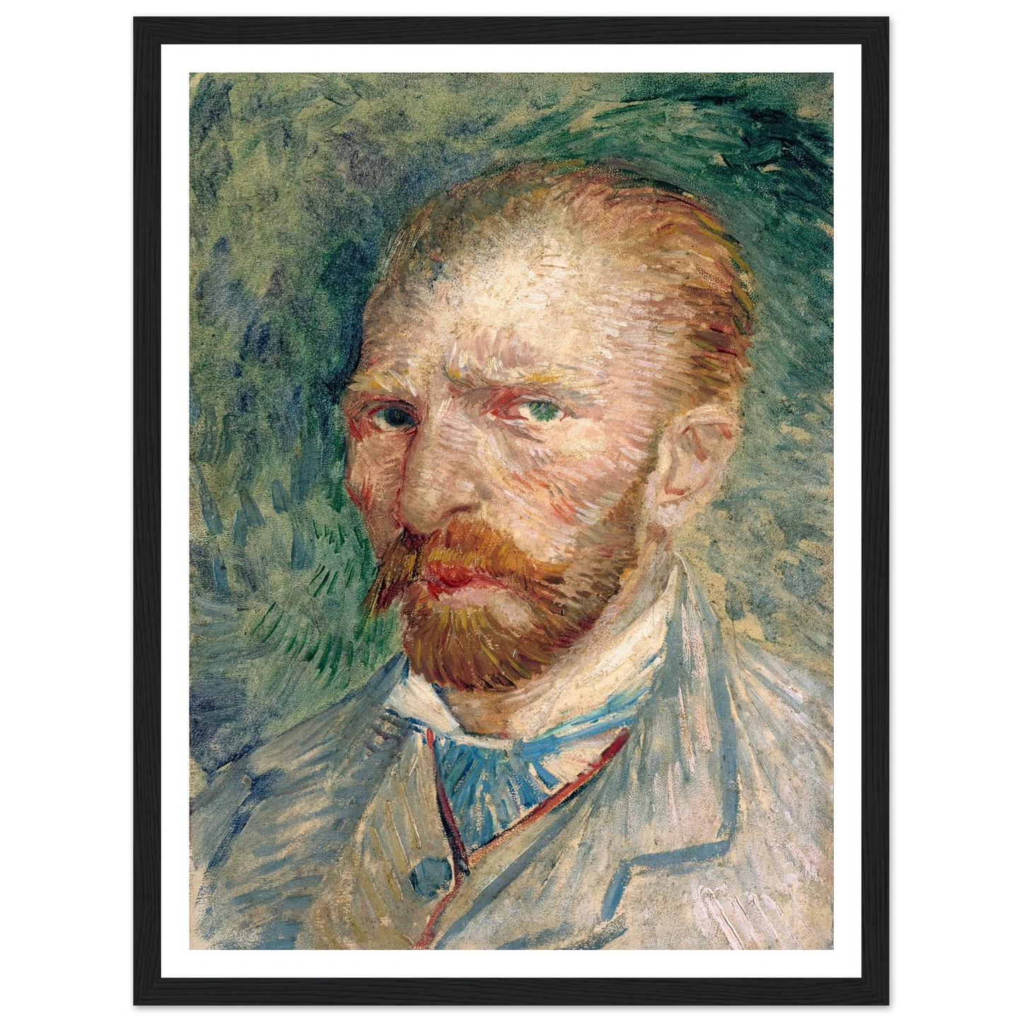 Self-Portrait Art Print | Vincent van Gogh - Framed Poster - 30x40 cm / 12x16″ - Black frame