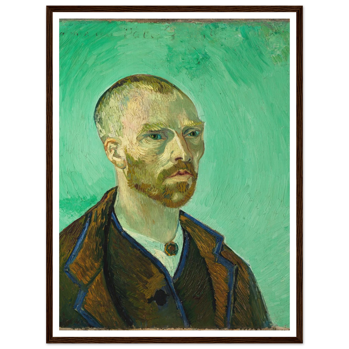 Self Portrait (dedicated to Paul Gauguin) (1888) Art Print | Vincent van Gogh - Framed Poster - 30x40 cm / 12x16″ - Black frame