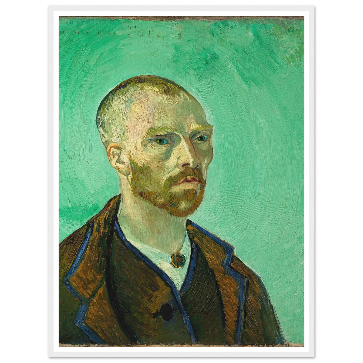 Self Portrait (dedicated to Paul Gauguin) (1888) Art Print | Vincent van Gogh - Framed Poster - 30x40 cm / 12x16″ - Black frame